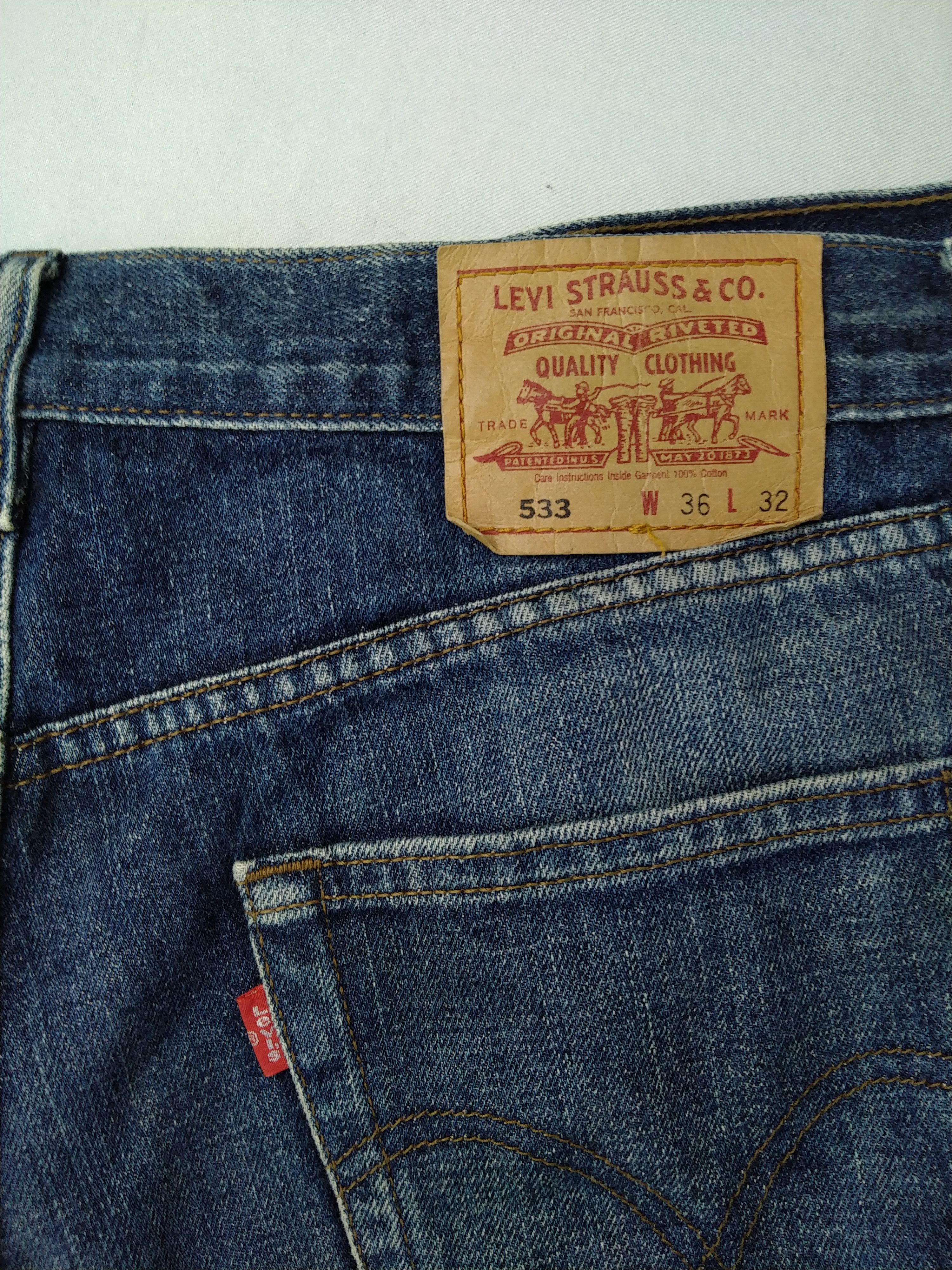 Levi's Vintage Levi's 533 Distressed Denim 35x25.5 -JN697 Size US 35 - 10 Thumbnail