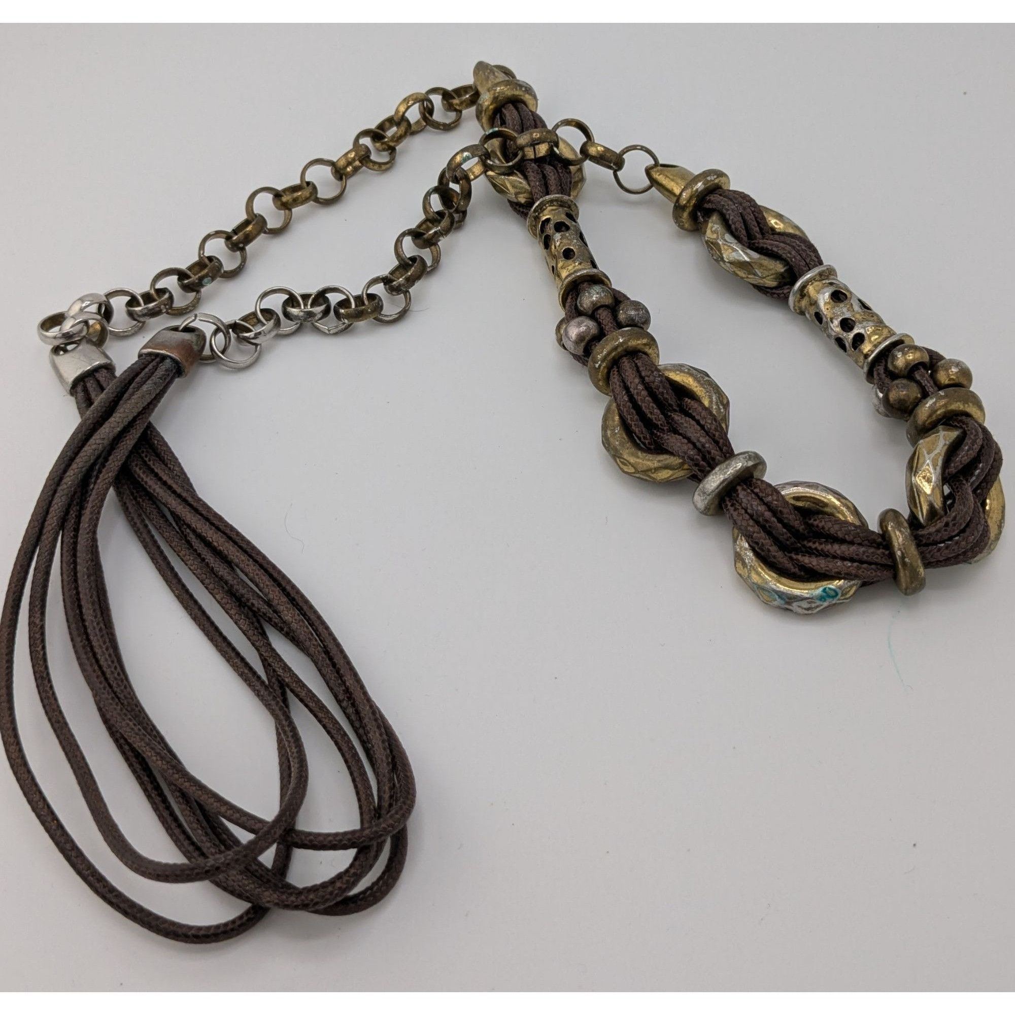 Other Vintage Bohemian Brutalist Multi-Strand Brown Cord Necklace Size ONE SIZE - 1 Thumbnail