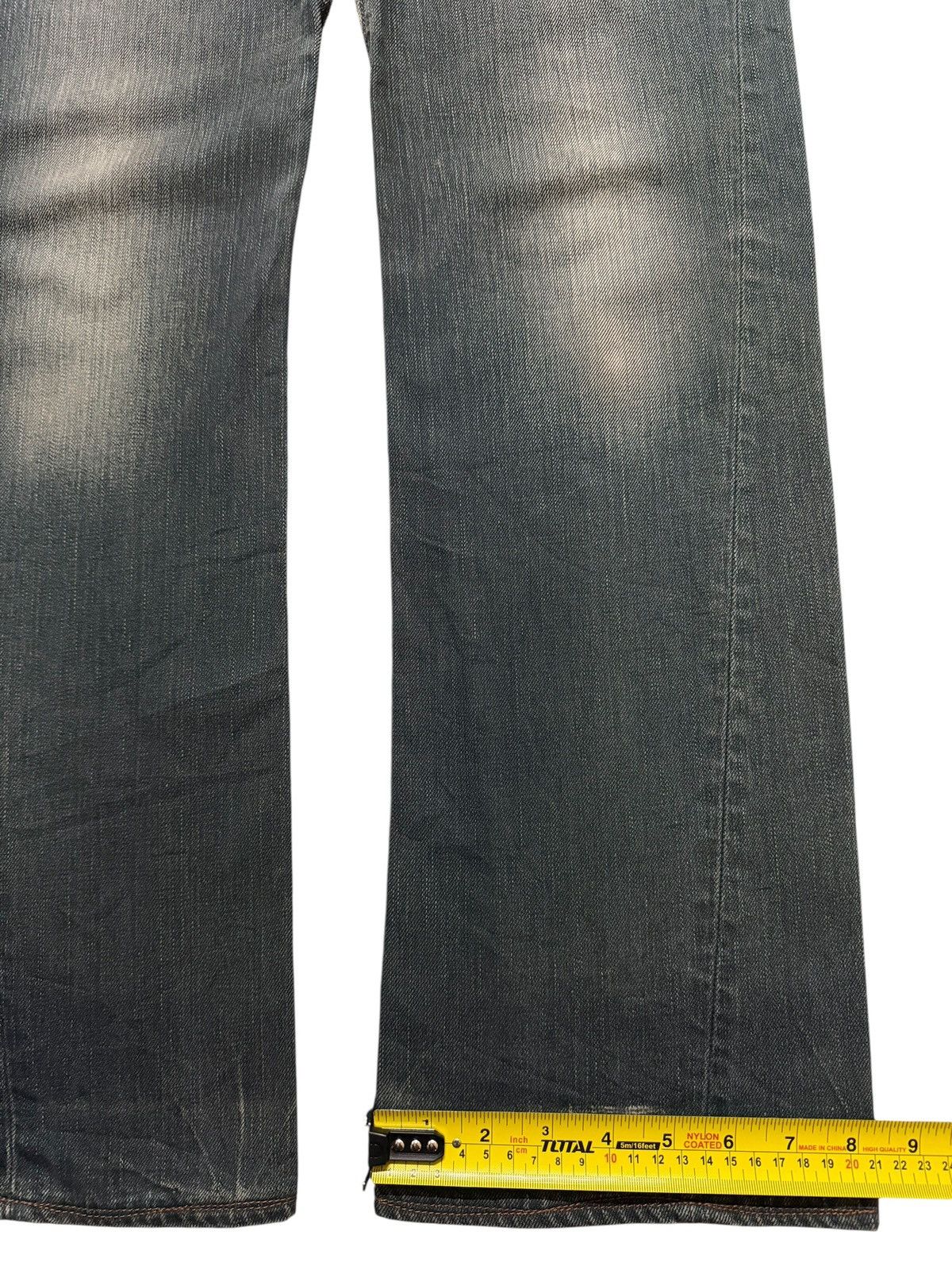 If Six Was Nine Vintage Y2K Japanese Brand Blue Faded Wash Spiral Wide Leg Size US 31 - 12 Thumbnail
