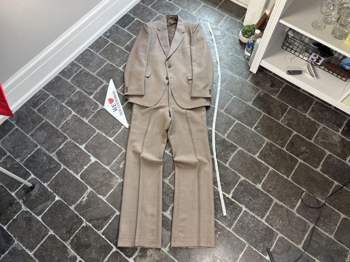 Vintage Vintage Wool Suit Brown Stripe Two Piece 2pc Matching Set Size 40L - 23 Thumbnail