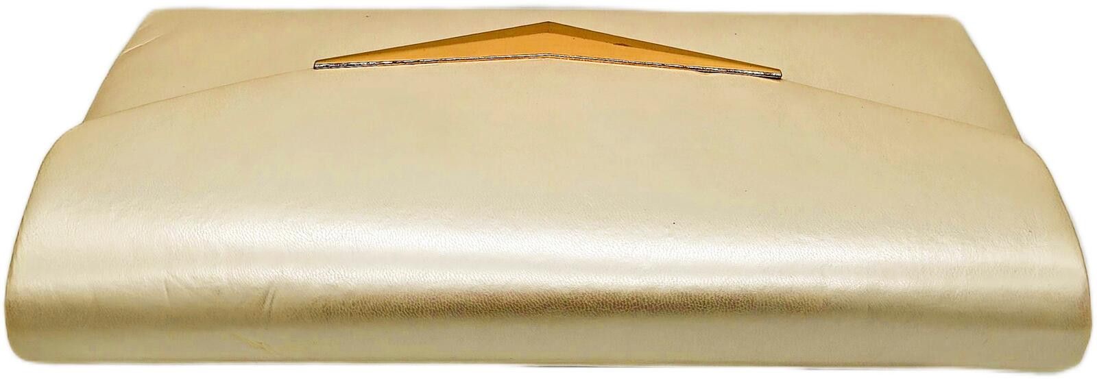 Unknown London Elegant Cream Clutch Purse with Gold Chain and Accent Size ONE SIZE - 6 Thumbnail