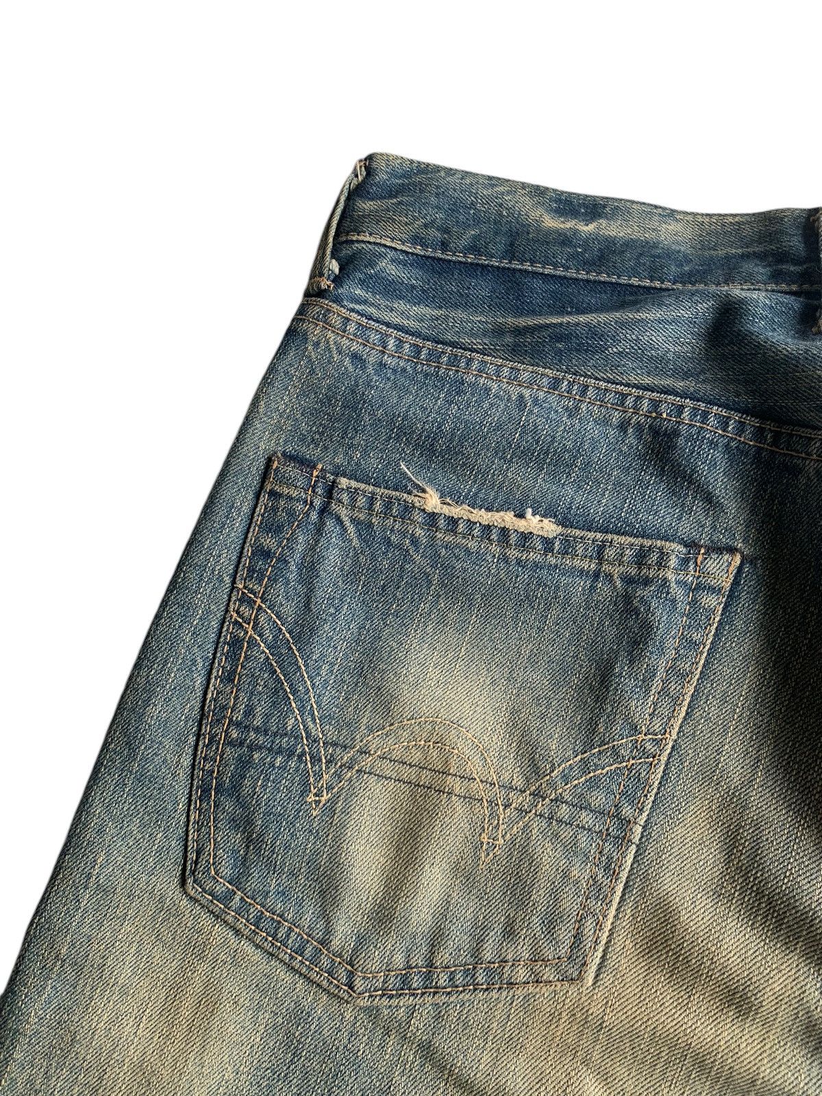 Edwin EDWIN 505Z JAPANESE FADED & RUSTY SELVEDGE DISTRESSED DENIM Size US 34 / EU 50 - 9 Thumbnail