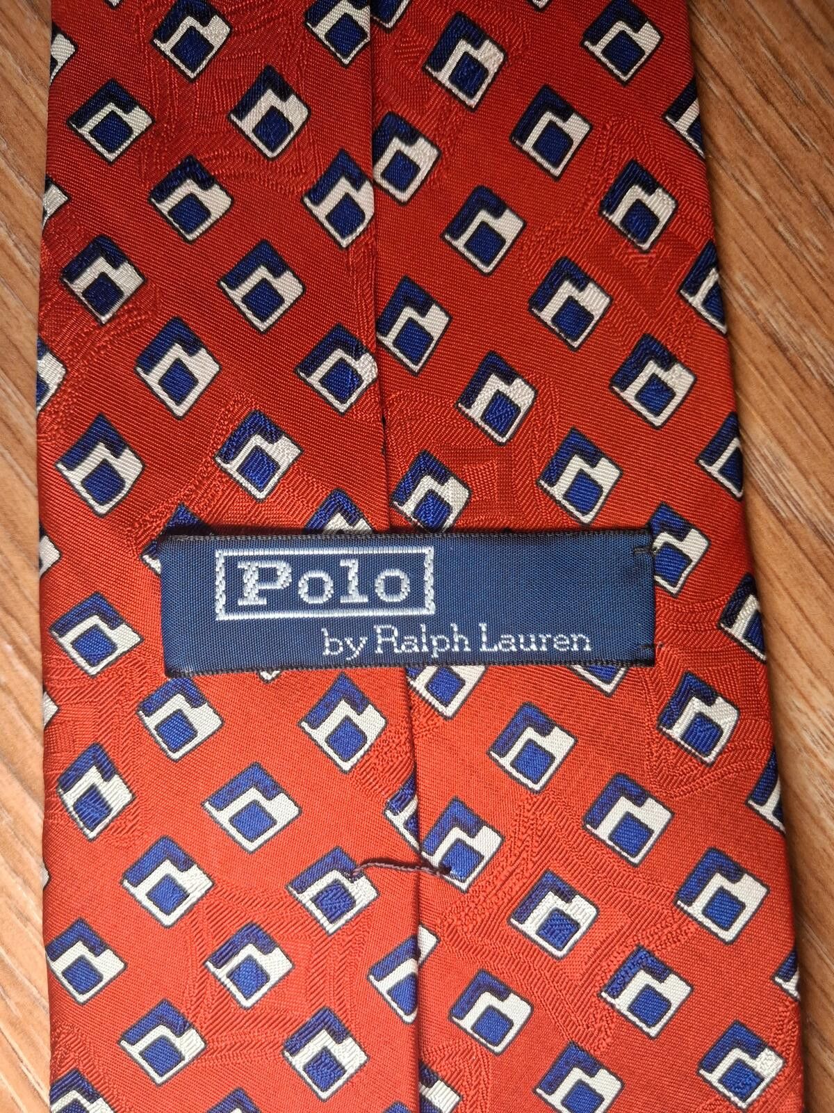 Polo Ralph Lauren Polo Ralph Lauren Silk Tie Red Geometric Handmade USA Wide Size ONE SIZE - 2 Thumbnail