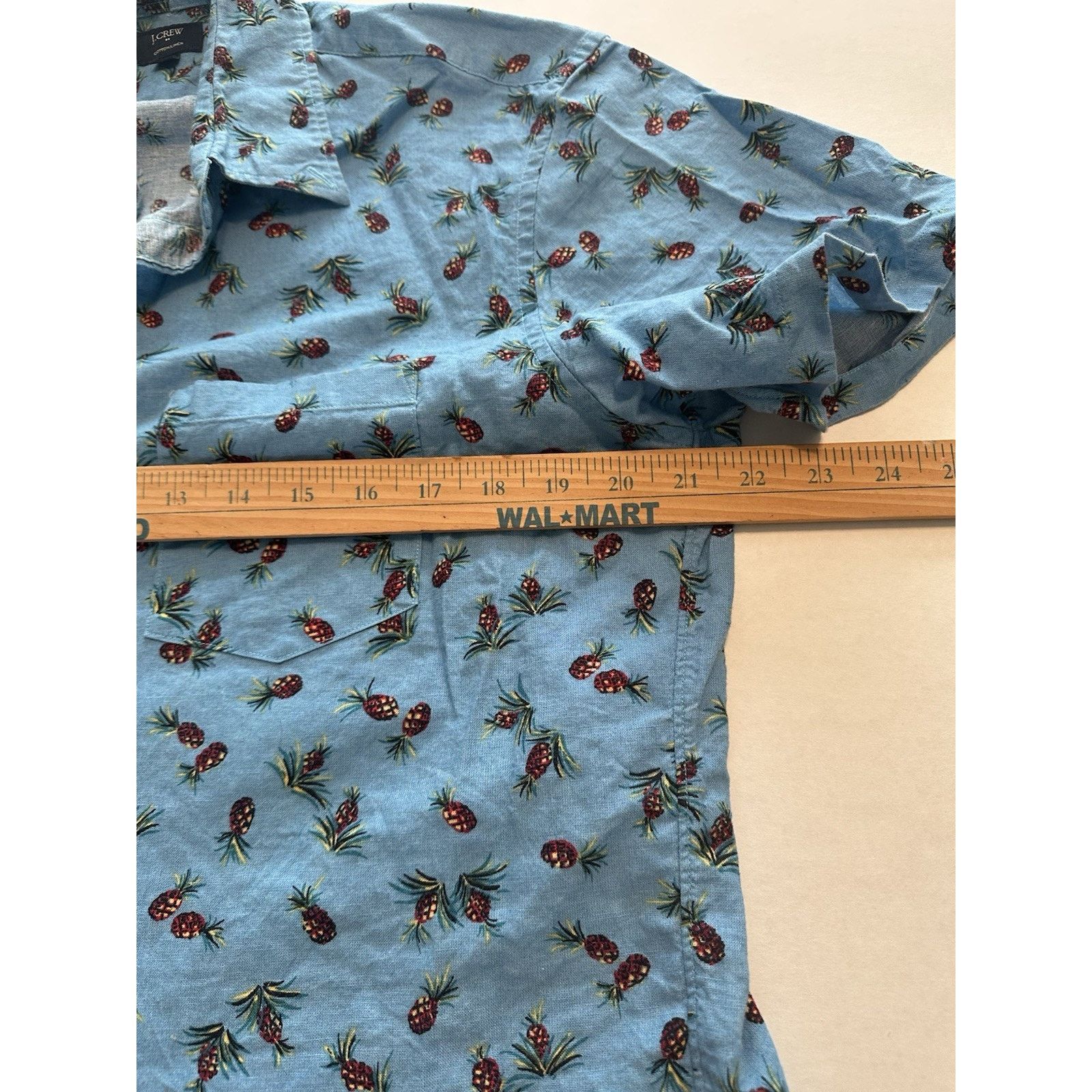 J.Crew J Crew Button Shirt Slim Large Tropical Pineapple Blue Size US L / EU 52-54 / 3 - 4 Thumbnail