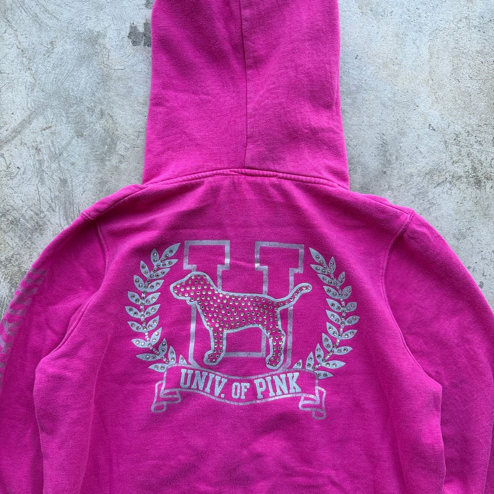 Pink Y2K Victoria’s Secret PINK Rhinestone Zip up Hoodie Medium Size M / US 6-8 / IT 42-44 - 3 Thumbnail