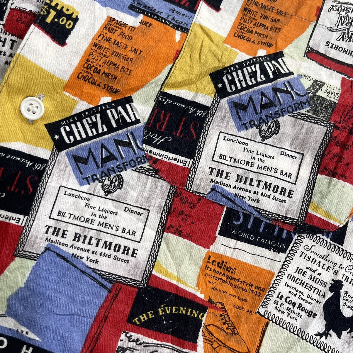 Art Comes First × Japanese Brand Rare! 30s Old Lounge Advertisement Collage Shirt Size US L / EU 52-54 / 3 - 4 Thumbnail