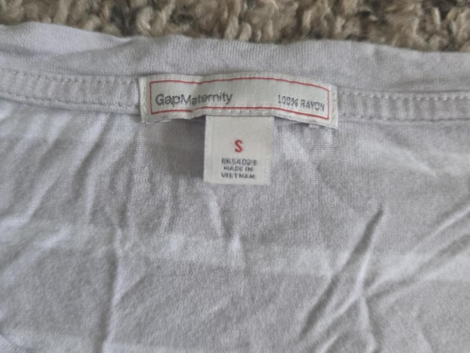 Gap Gap Maternity Gray Striped Short Sleeve T-Shirt Size Small Size S / US 4 / IT 40 - 4 Thumbnail