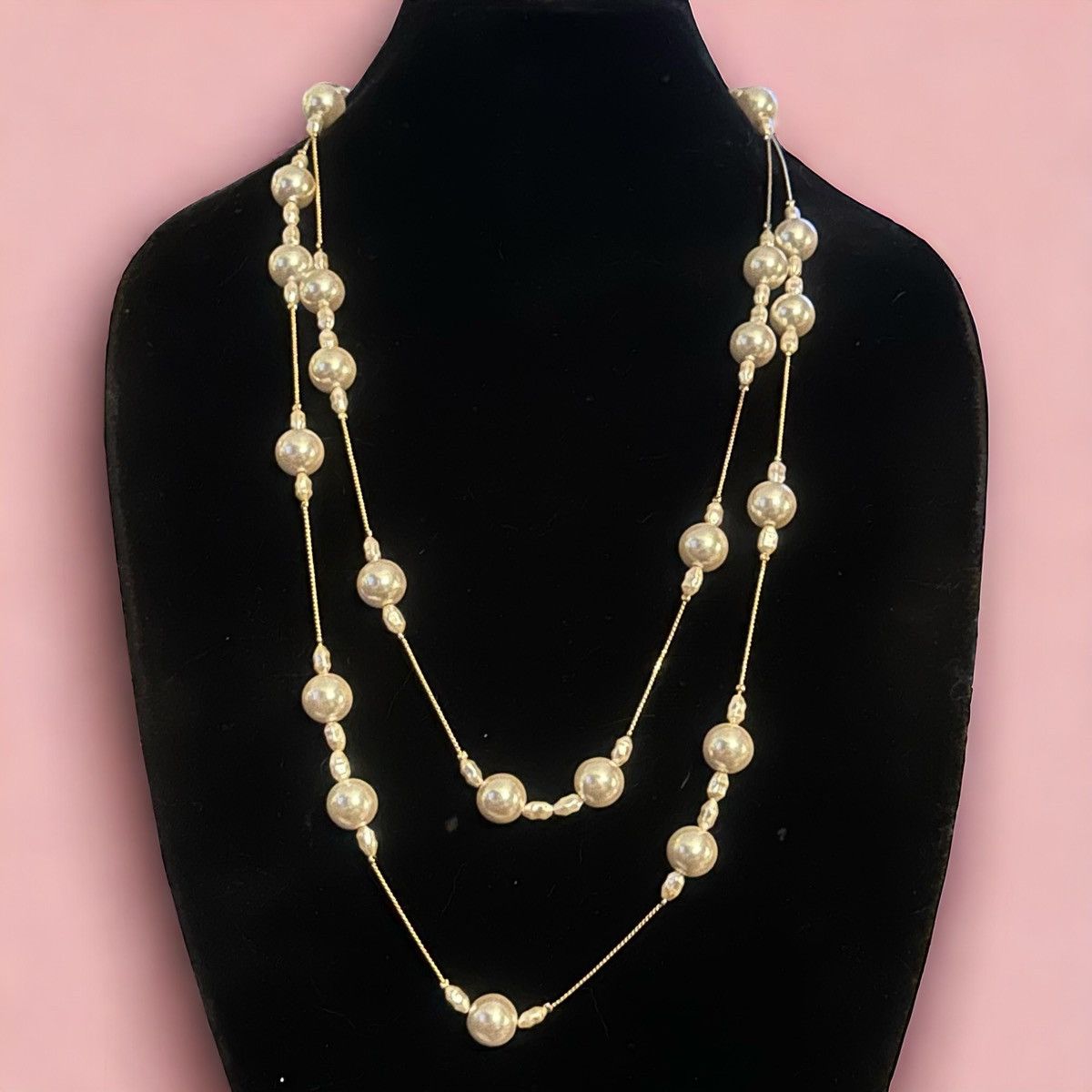 Other Long stationed pearl chain necklace Size ONE SIZE - 1 Thumbnail