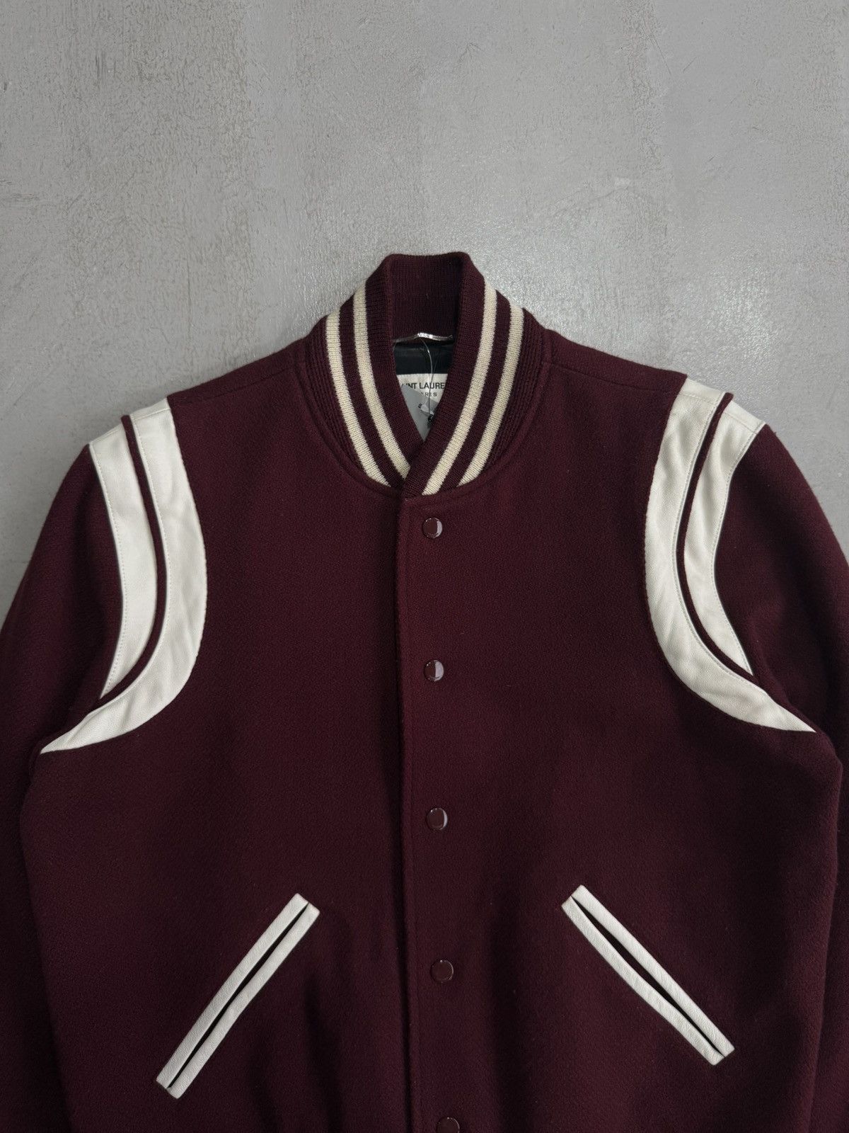 Saint Laurent Paris Saint Laurent Paris - Maroon Teddy Bomber Jacket Size US S / EU 44-46 / 1 - 3 Thumbnail