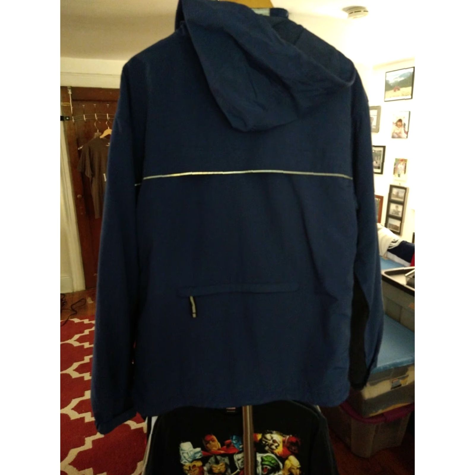 Gap VINTAGE Gap Jacket Zip Up Windbreaker Cargo Pocket Nylon Reflective Back Vent L Y2K Blue Size US L / EU 52-54 / 3 - 3 Thumbnail