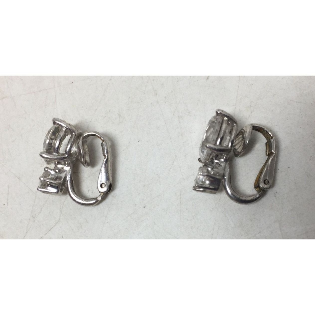Other Women's Silver Tone Rhinestone Clip On Earrings Size ONE SIZE - 8 Thumbnail