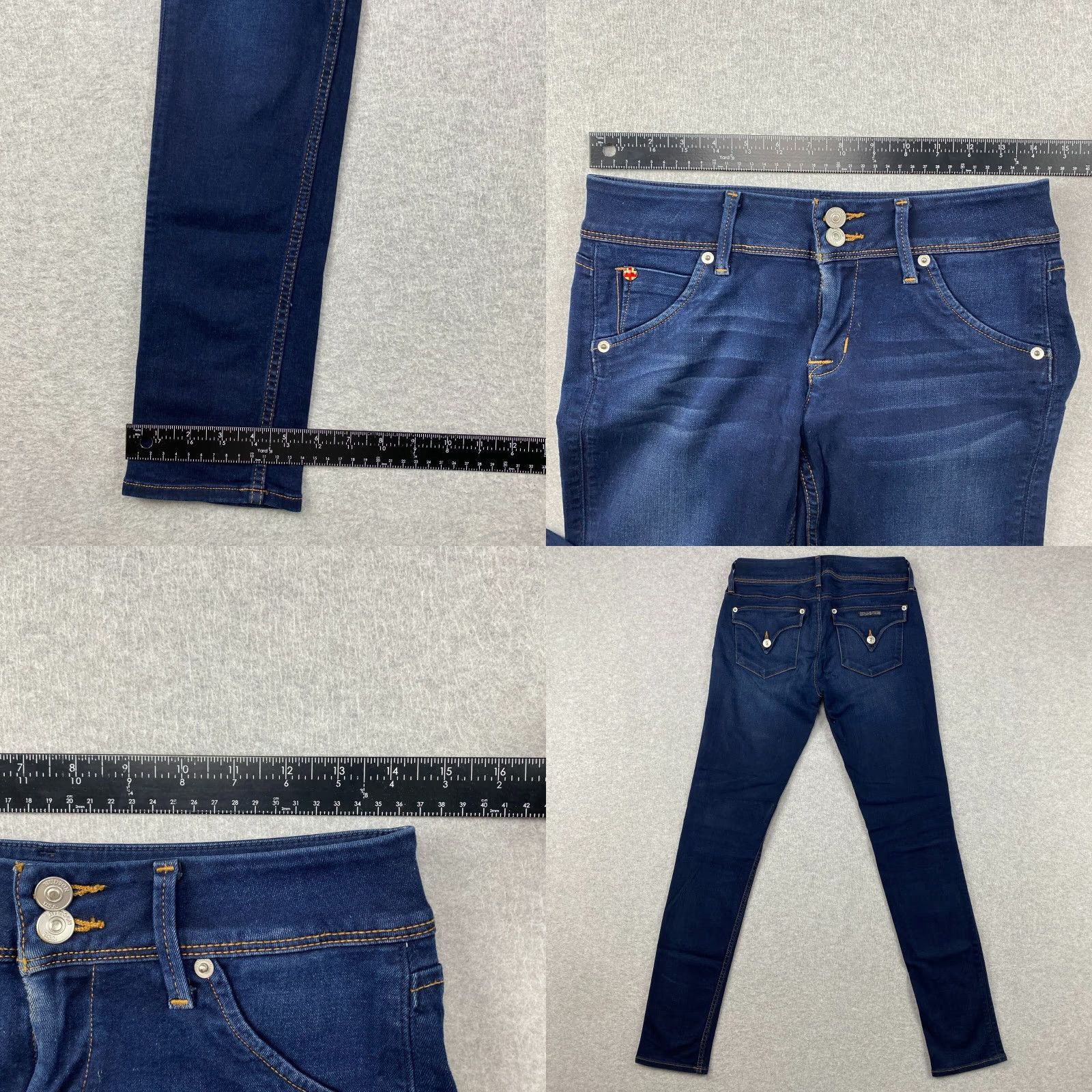 Hudson Hudson Collin Skinny Jeans Womens 26 Blue Low Rise Distress Stretch Denim Size 26" / US 2 / IT 38 - 8 Thumbnail
