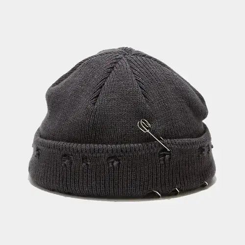 Other Y2K Pin Holes Beanies Knitted Hat Size ONE SIZE - 3 Thumbnail