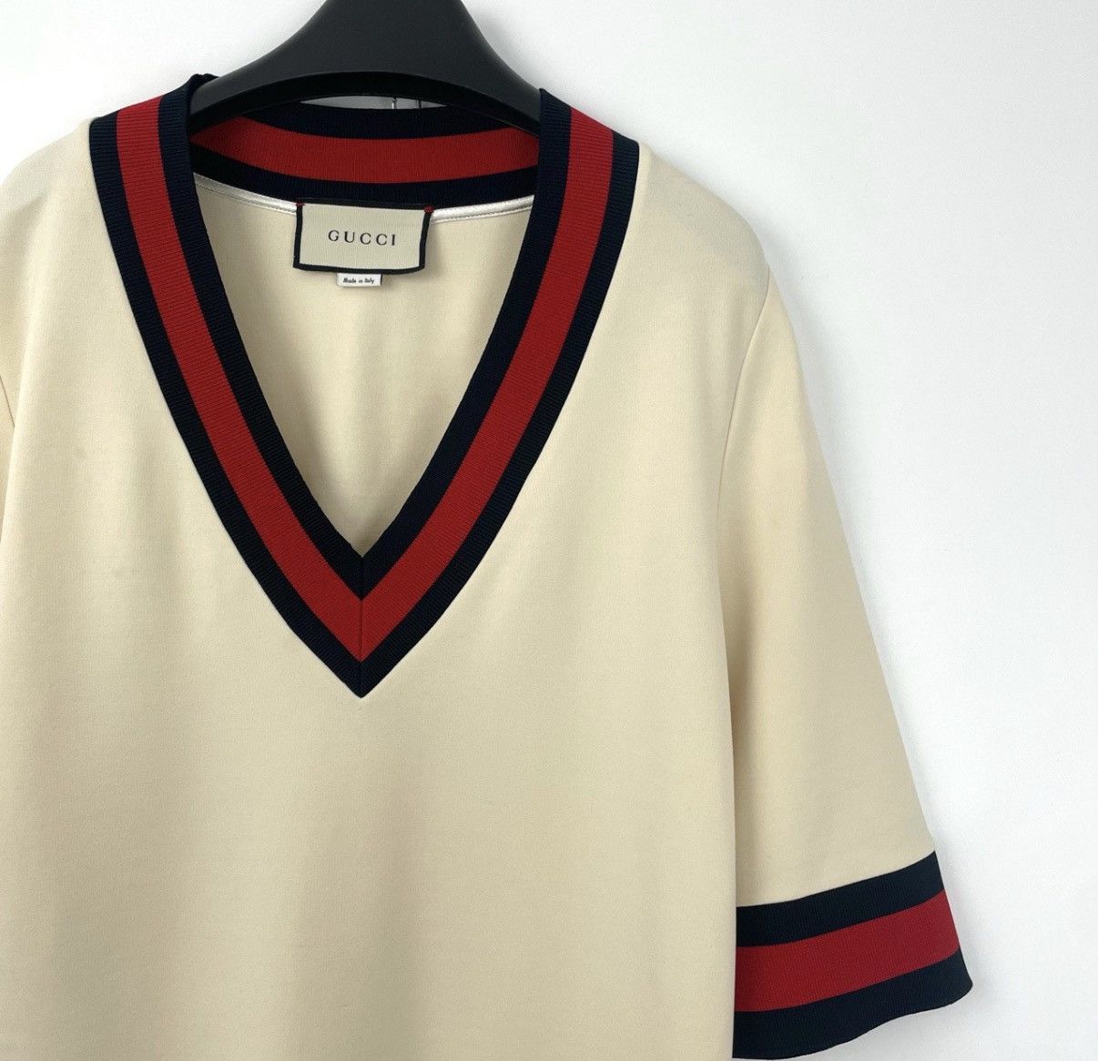 Gucci Gucci/Red & Blue Stripe Dress K12 Size S / US 4 / IT 40 - 3 Thumbnail