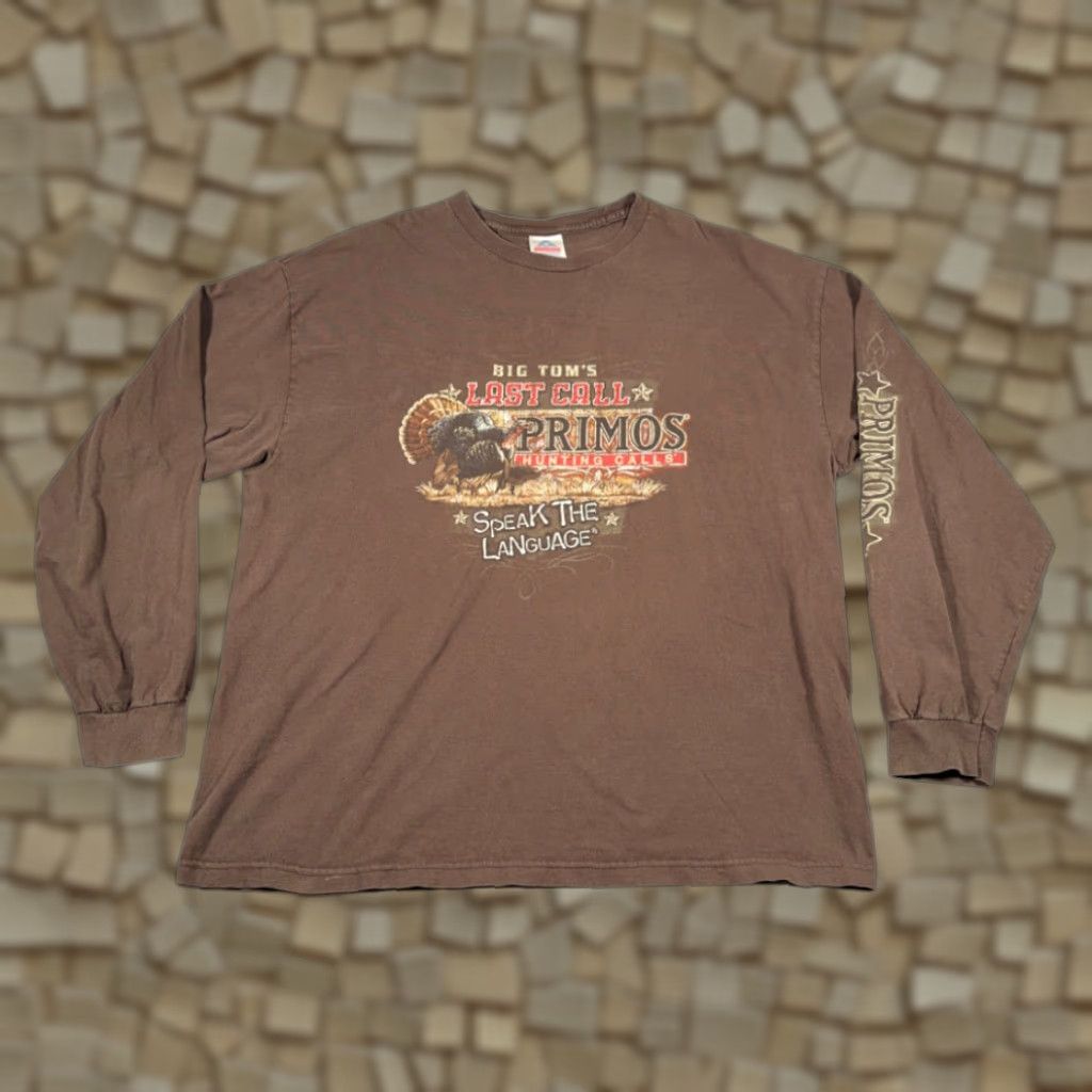 AAA VINTAGE Primos Hunting Calls Shirt Adult 2XL Brown Big Tom Last Call Y2K Size US XXL / EU 58 / 5 - 1 Thumbnail