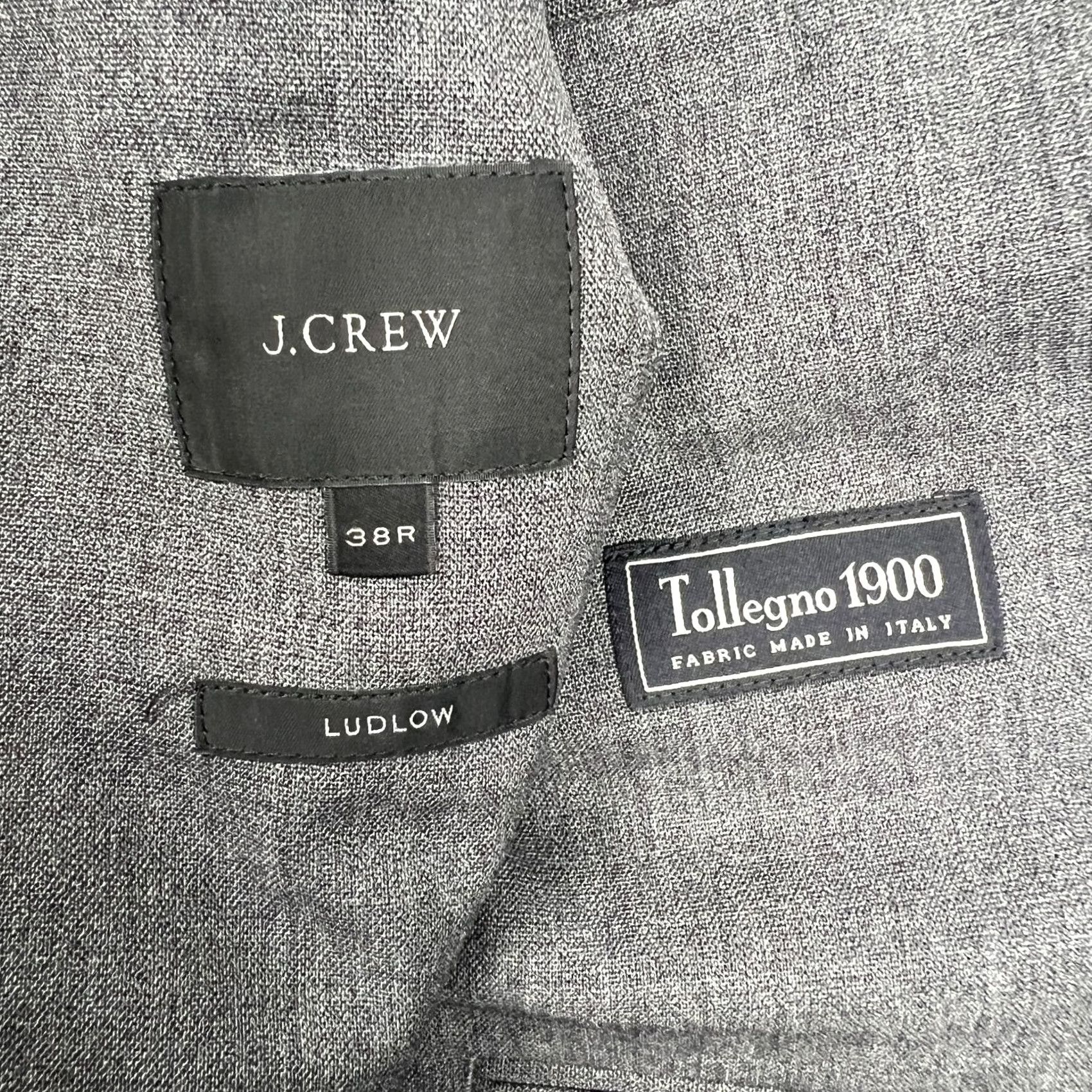 J.Crew J Crew Ludlow Tollegno 1900 Wool Suit Jacket Blazer SPort Coat 38R Grey Mens Size 38R - 4 Thumbnail