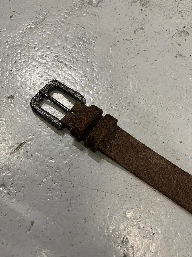 Vintage Massimo Rebecchi Brown Suede Leather Belt Size ONE SIZE - 6 Thumbnail