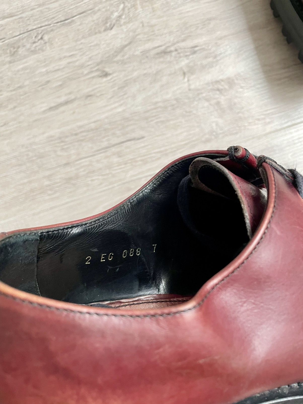 Prada Rare Prada FW13 Runaway Calfskin Burgundy Lug Sole Creepers Size US 9 / EU 42 - 14 Thumbnail
