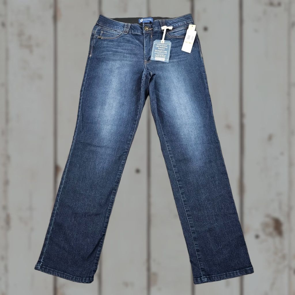 VINTAGE Democracy Womens Jeans Straight Leg 12 Mid Rise Dark Wash