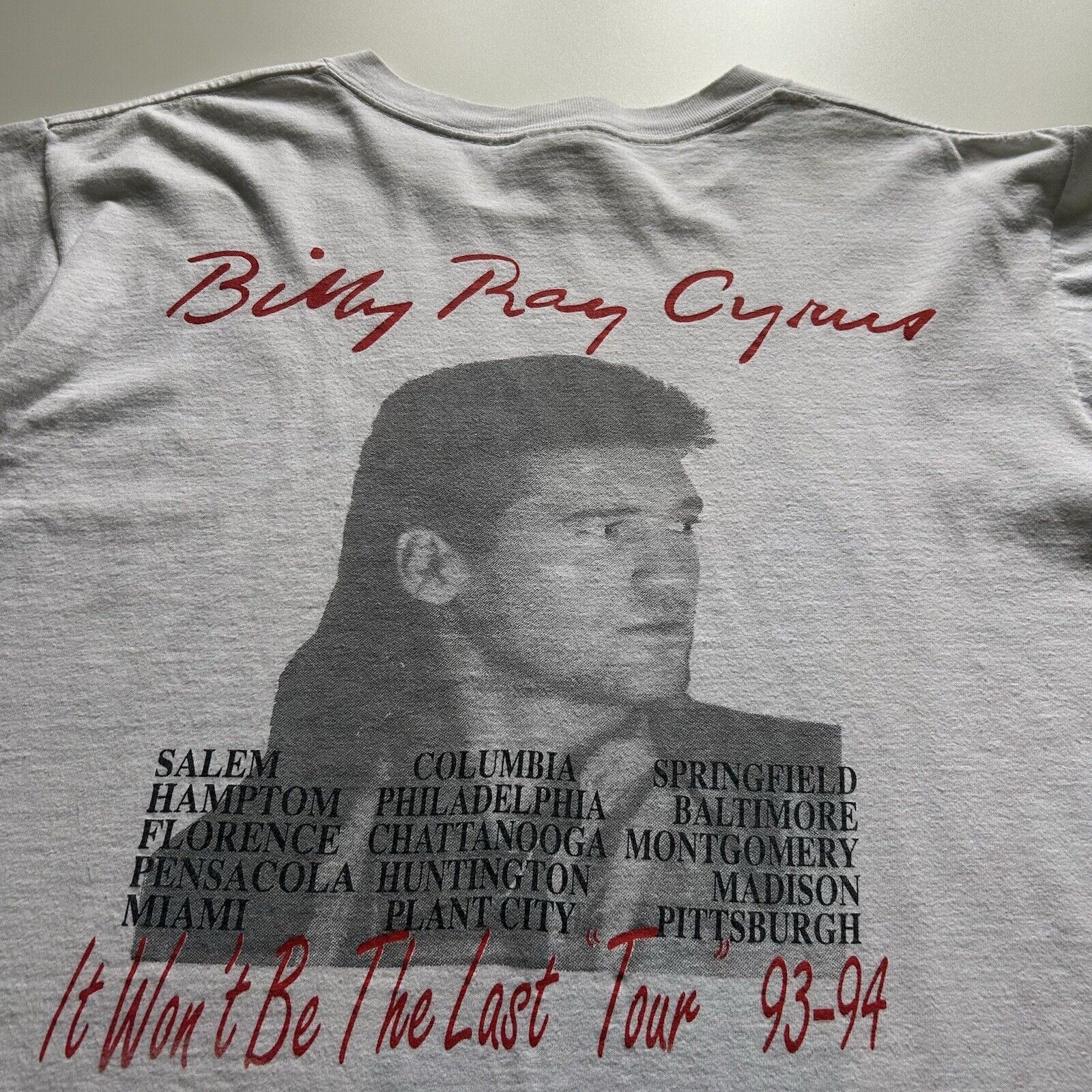 Band Tees Vintage 90s Billy Ray Cyrus T Shirt XL 94-95 Tour Art Rare Size US XL / EU 56 / 4 - 4 Thumbnail