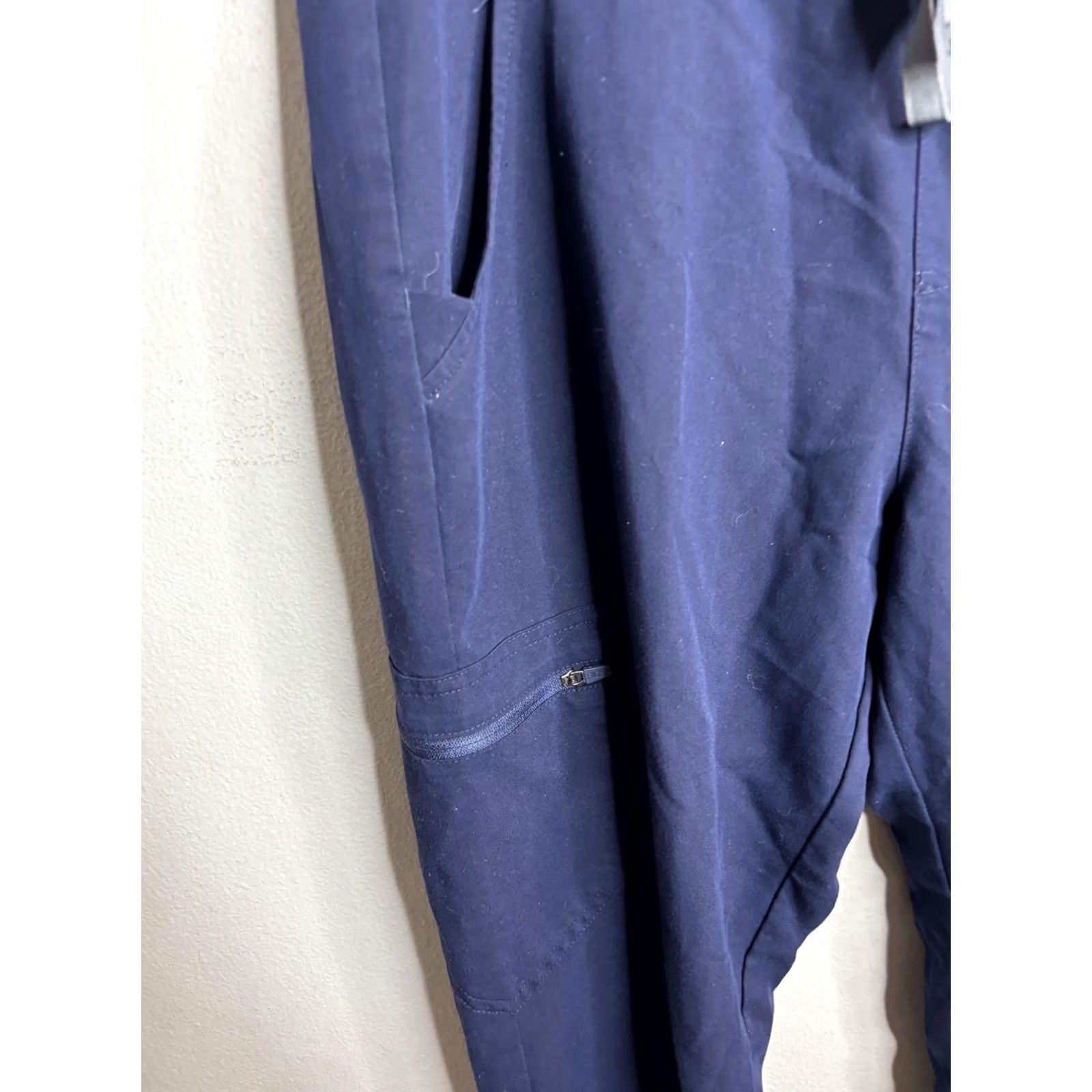 Vintage VINTAGE FIGS Technical Jogger Pants Womens Medium Navy Blue Drawstring Pockets Zip Size 32" / US 10 / IT 46 - 2 Thumbnail