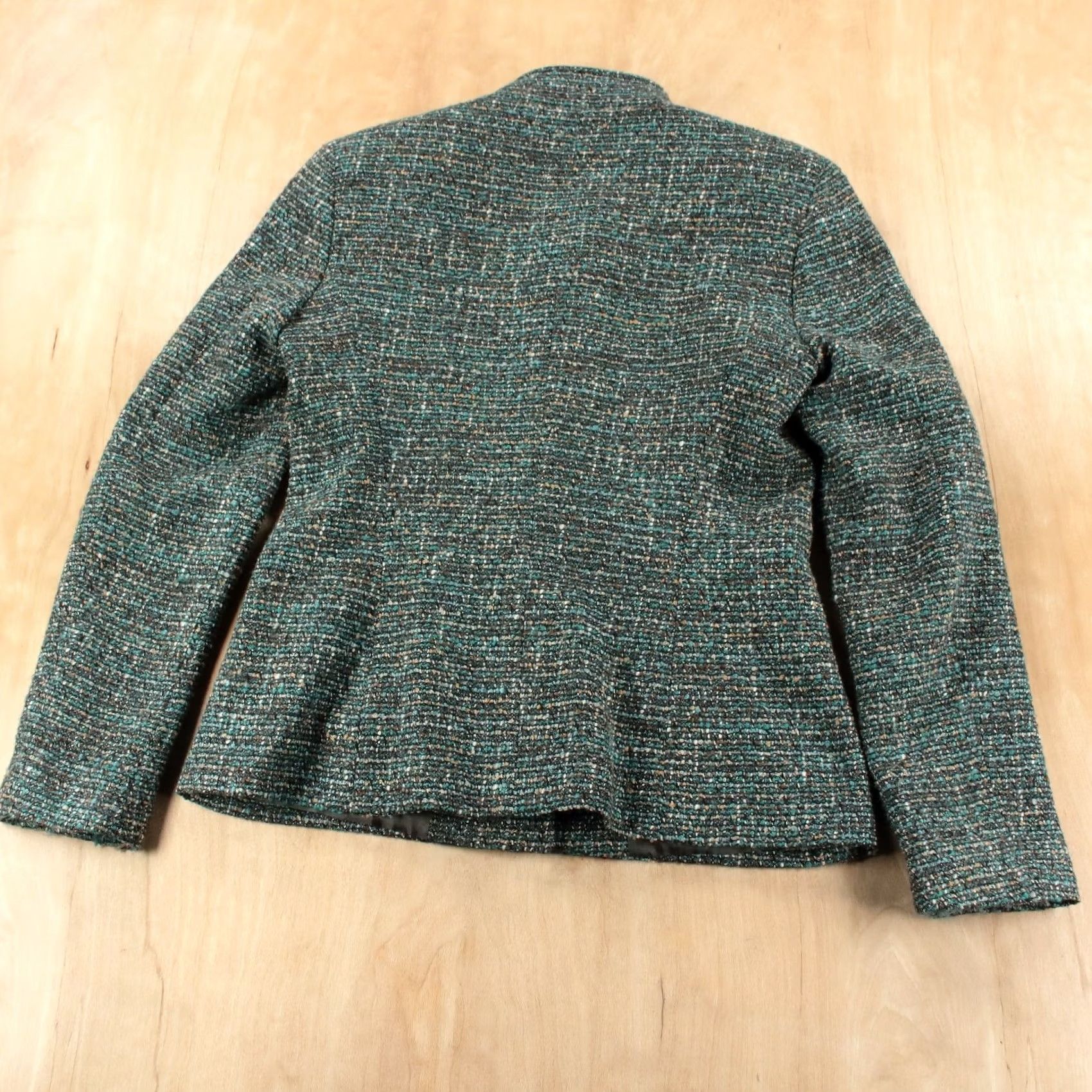 Zanella ZANELLA Italy Women multicolor chunky tweed acrylic blend knit fitted blazer jacket sz 2 Size XS / US 0-2 / IT 36-38 - 5 Thumbnail