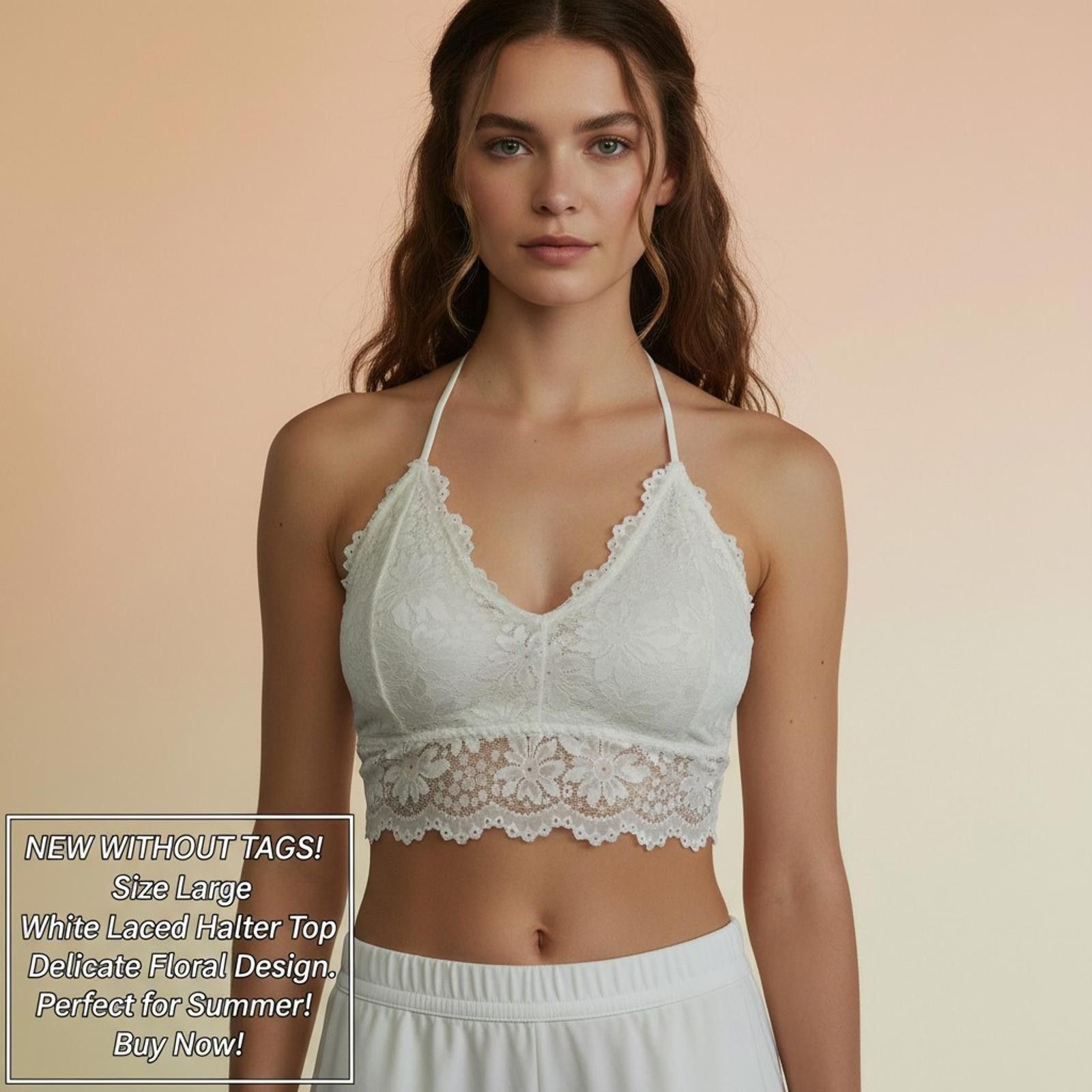 Genetic Manipulation Shinichiro Kuriya White Laced Halter Crop Top Size Large Size L / US 10 / IT 46 - 1 Thumbnail