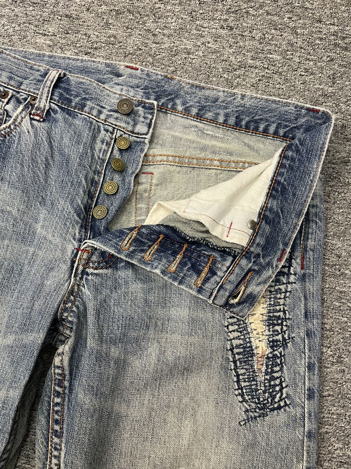 Takeo Kikuchi Vintage Takeo Kikuchi Patchwork Jeans Denim Sashiko Stitch Size US 32 / EU 48 - 4 Thumbnail