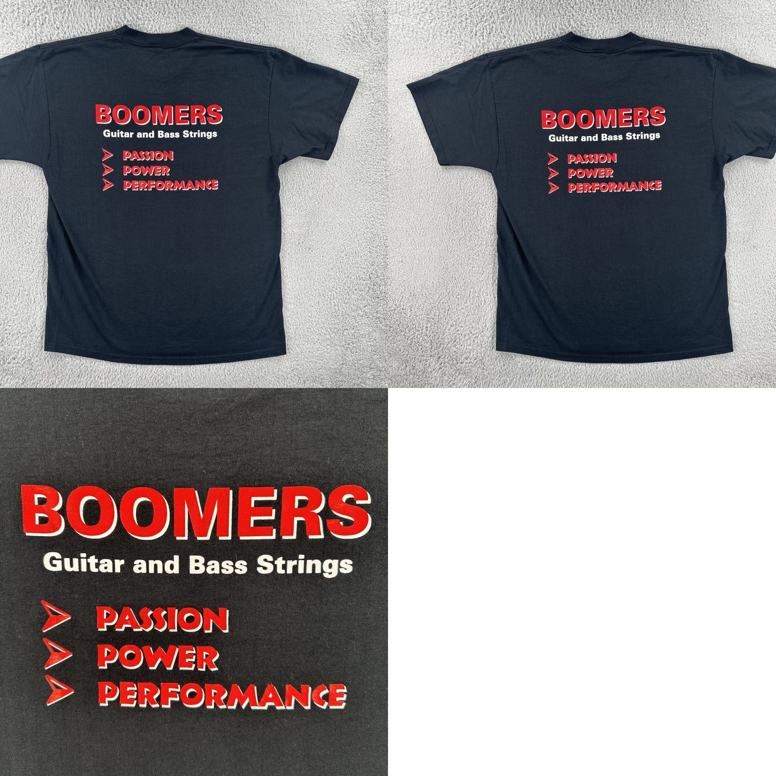 Vintage VINTAGE GHS STRINGS Boomers Guitar And Bass Strings Mens Large Black T Shirt 90s Size US L / EU 52-54 / 3 - 10 Thumbnail
