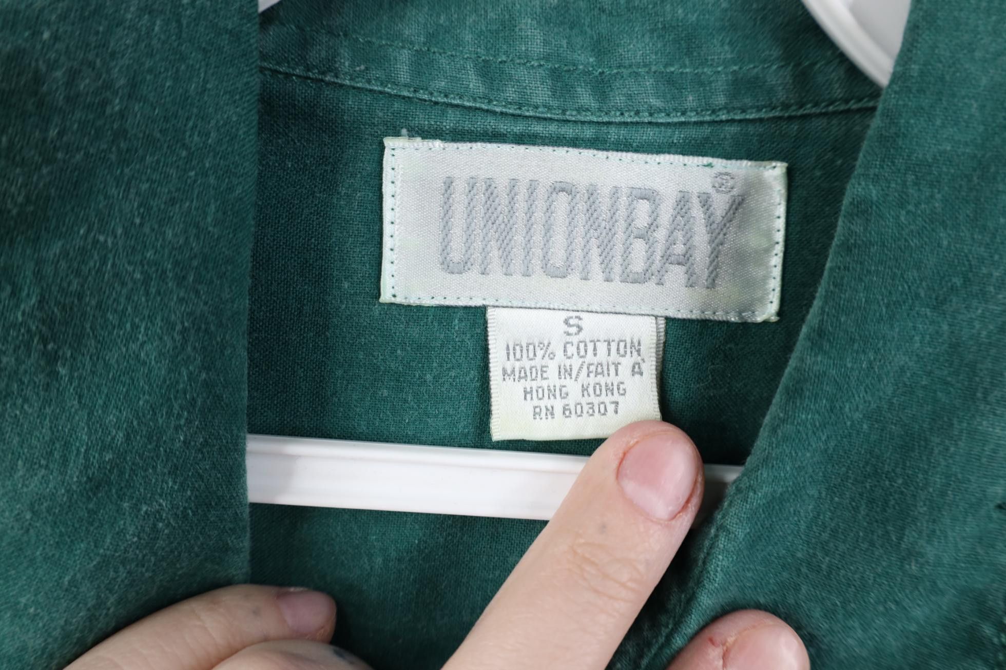 UNIONBAY Vintage 90s Unionbay Stonewash Baggy Surf Button Shirt Green Size US S / EU 44-46 / 1 - 10 Thumbnail