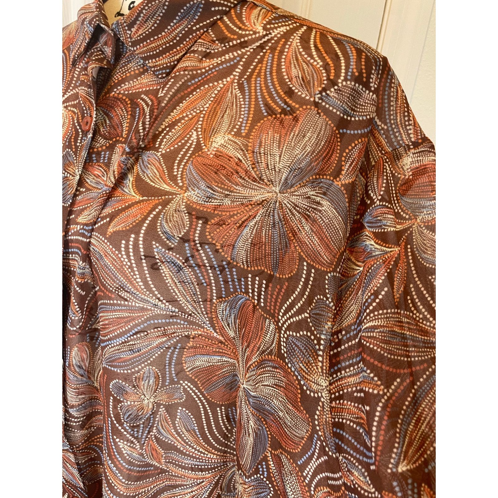 & Other Stories NEW OLIVACEOUS BLOUSE BOHO CHIC OVERSIZED SZ M BROWN FLORAL Size M / US 6-8 / IT 42-44 - 14 Thumbnail