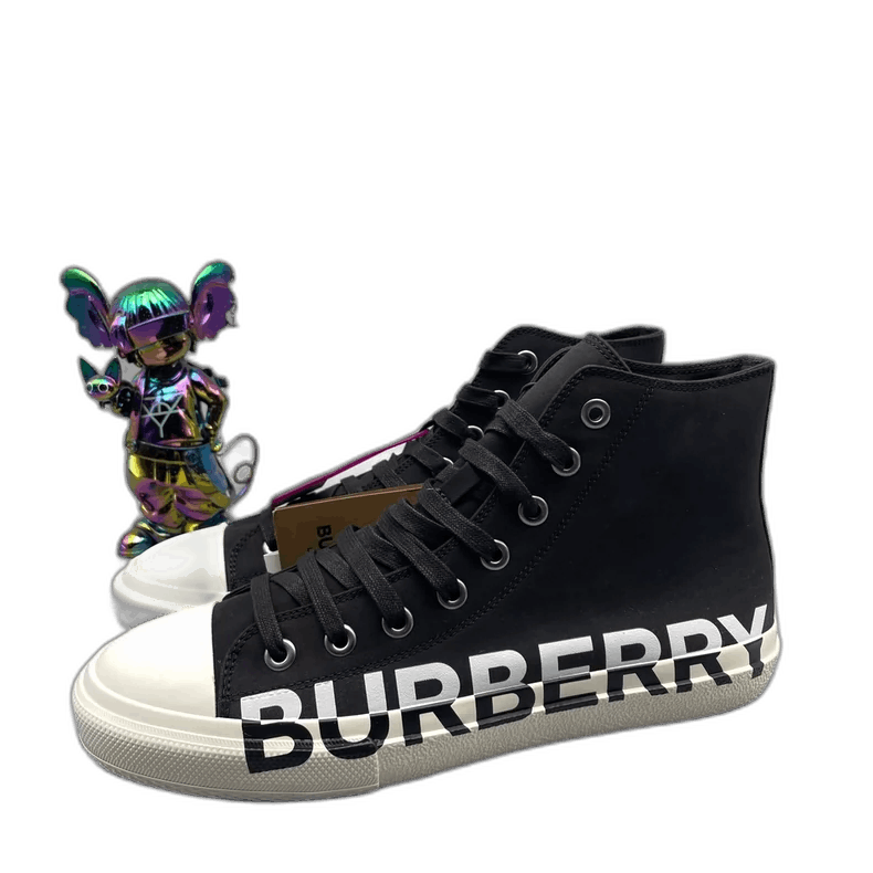 Burberry burberry black logo high-top canvas sneakers Size US 10.5 / EU 43-44 - 1 Thumbnail