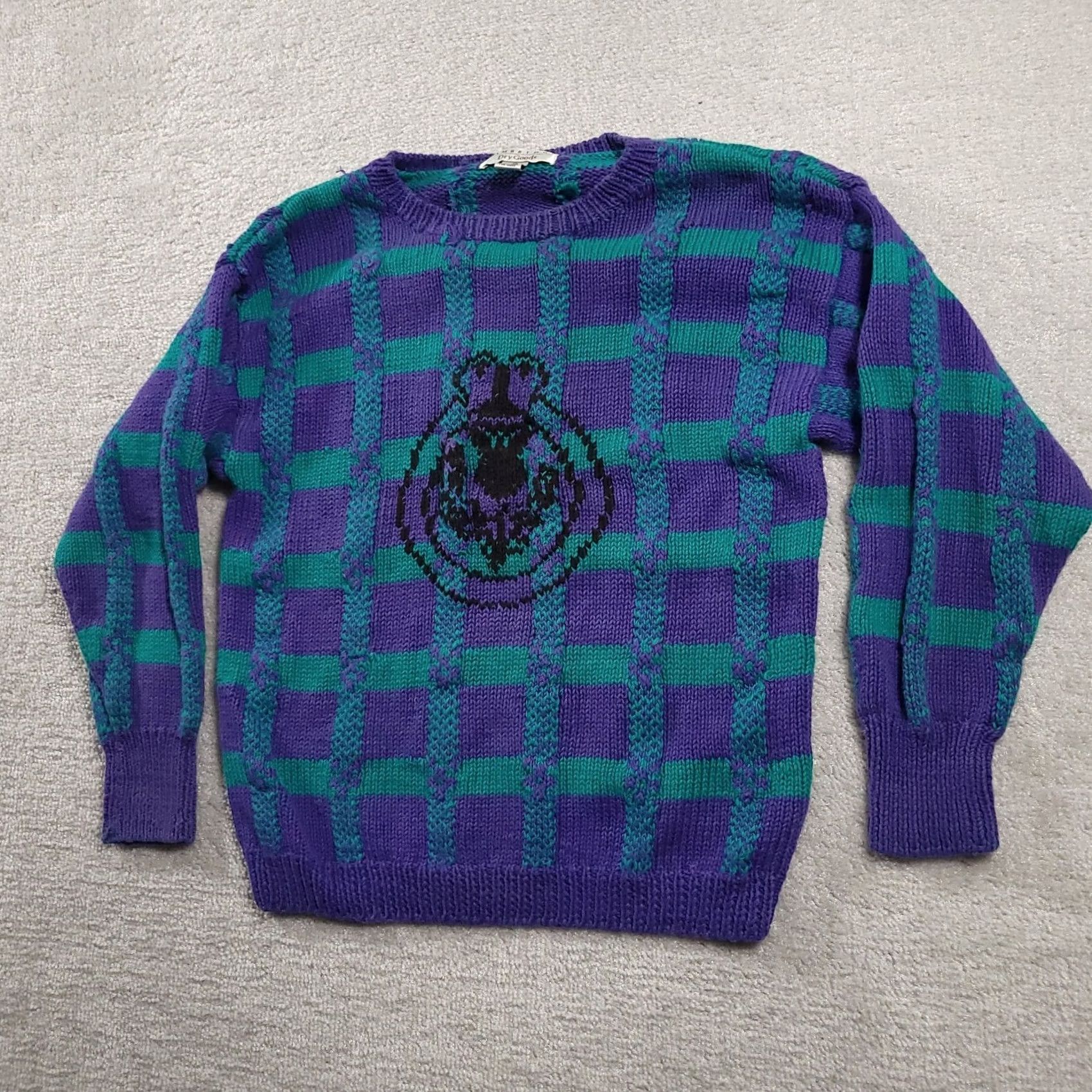 Vintage VINTAGE Cambridge Dry Goods Sweater Womens M Purple Green Crewneck 80s Size M / US 6-8 / IT 42-44 - 2 Thumbnail