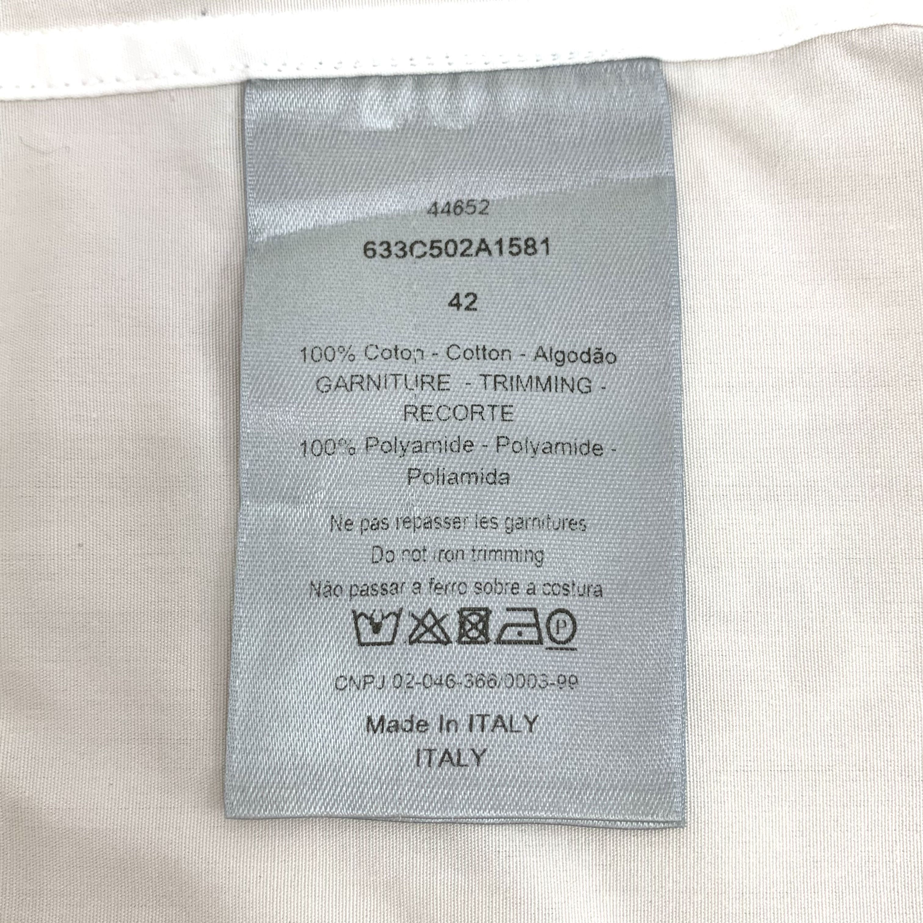 Dior Dior White Stripe-Trim Cotton Shirt 42 Size US XS / EU 42 / 0 - 5 Thumbnail