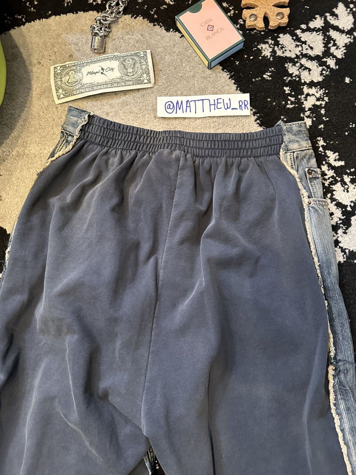 Balenciaga BALENCIAGA SS23 HYBRID DENIM NAVY SWEATPANTS Size US 32 / EU 48 - 18 Thumbnail