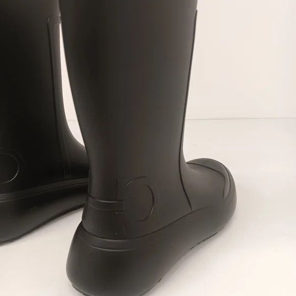 Salvatore Ferragamo Ferragamo Men's Gancini Detail Black Rain Boots - Size 8 Size US 8 / EU 41 - 7 Thumbnail