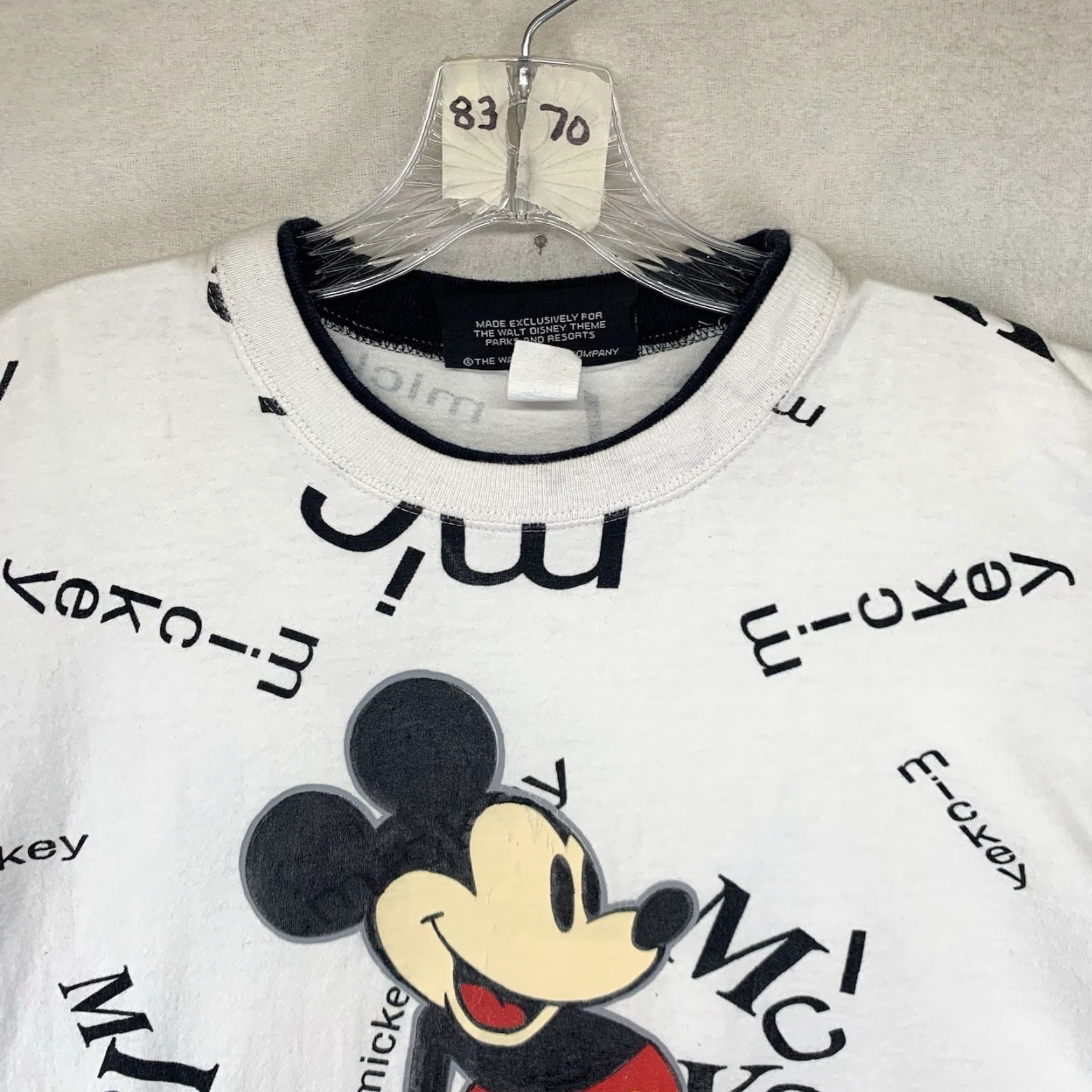 Disney VINTAGE Disney 90s Mickey Mouse T-Shirt Medium White Graphic Print Crew Neck Short Sleeve Mens Size US M / EU 48-50 / 2 - 4 Thumbnail