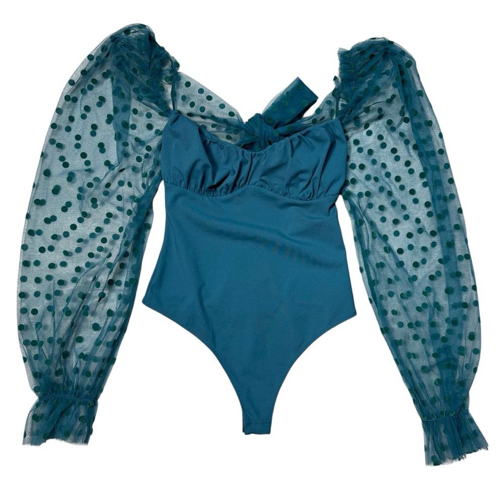 Free People NWT New Free People Molly At Midnight In Still Sea Bodysuit Size S / US 4 / IT 40 - 3 Thumbnail