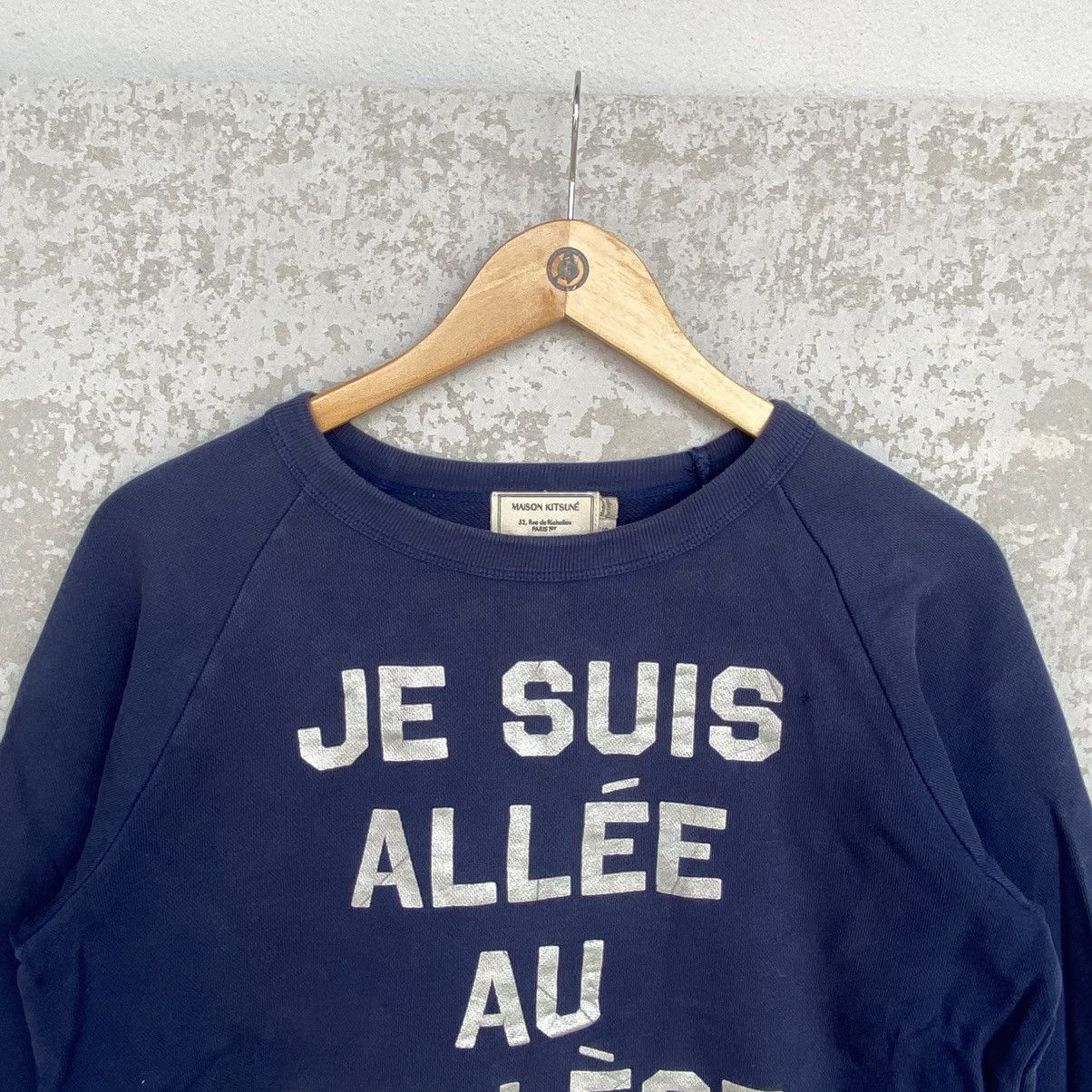 Other Vintage Maison Kitsune Printed Crewneck Sweatshirt NavyBlue Size US S / EU 44-46 / 1 - 4 Thumbnail