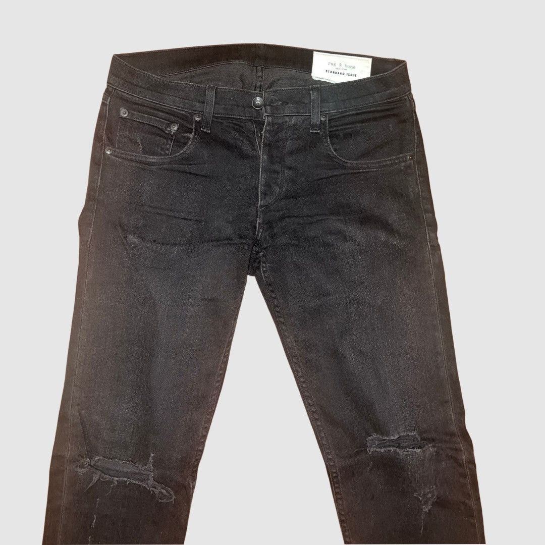Rag & Bone Rag & Bone Black Distressed Fit 1 Denim Size US 31 - 2 Thumbnail