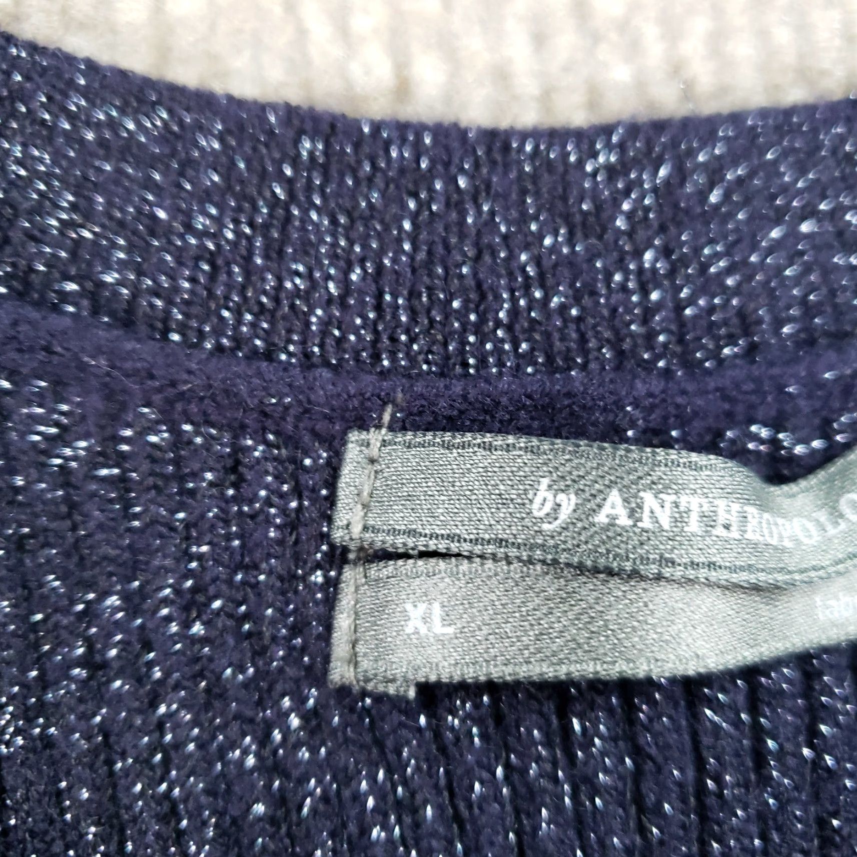 Anthropologie Anthropologie Selena Dress Women XL Blue Shimmer Knit Midi Dip Back Ribbed Size XL / US 12-14 / IT 48-50 - 7 Thumbnail