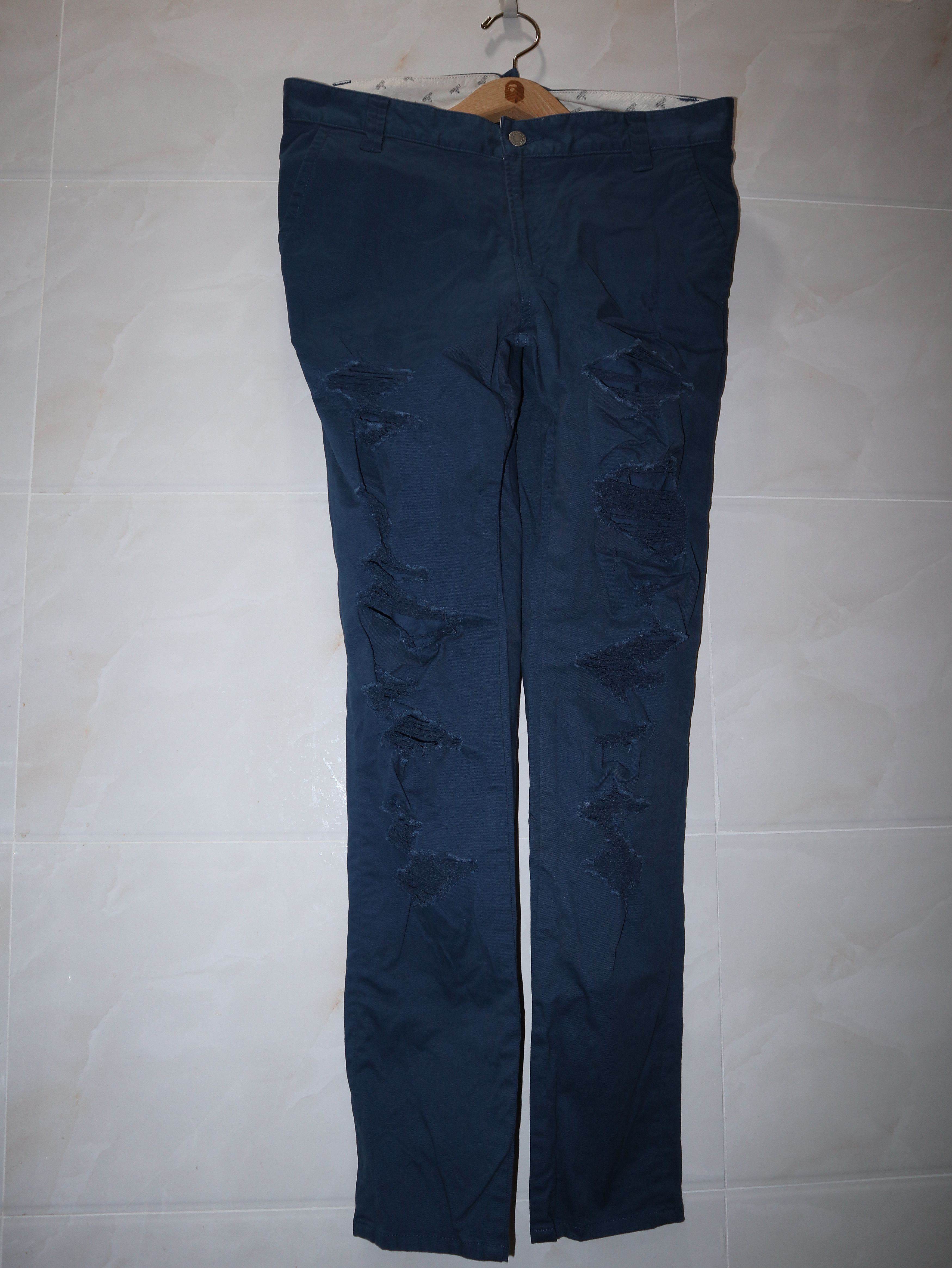 image of Undercover Stretch Crash Chinos Ucp4506 15Aw in Navy, Men's (Size 33)