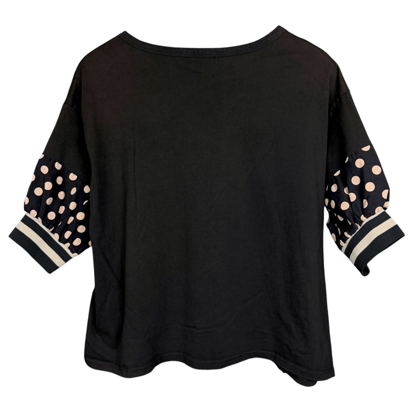Zara Zara Oversized Womens Med Contrasting Polka Dot Striped Top Size M / US 6-8 / IT 42-44 - 2 Thumbnail