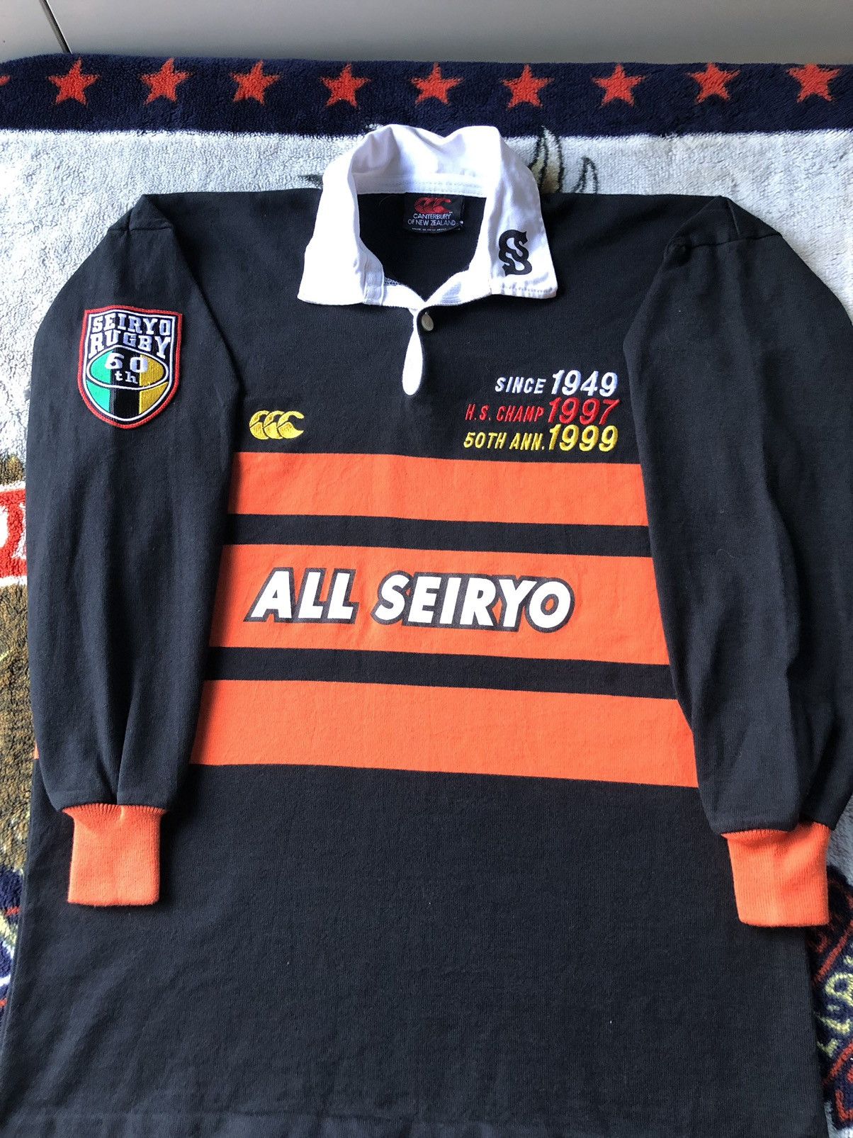 Canterbury of New Zealand Vintage 90's Canterbury Seiryo Rugby 50th Aniversary Sleeve Size US M / EU 48-50 / 2 - 2 Thumbnail