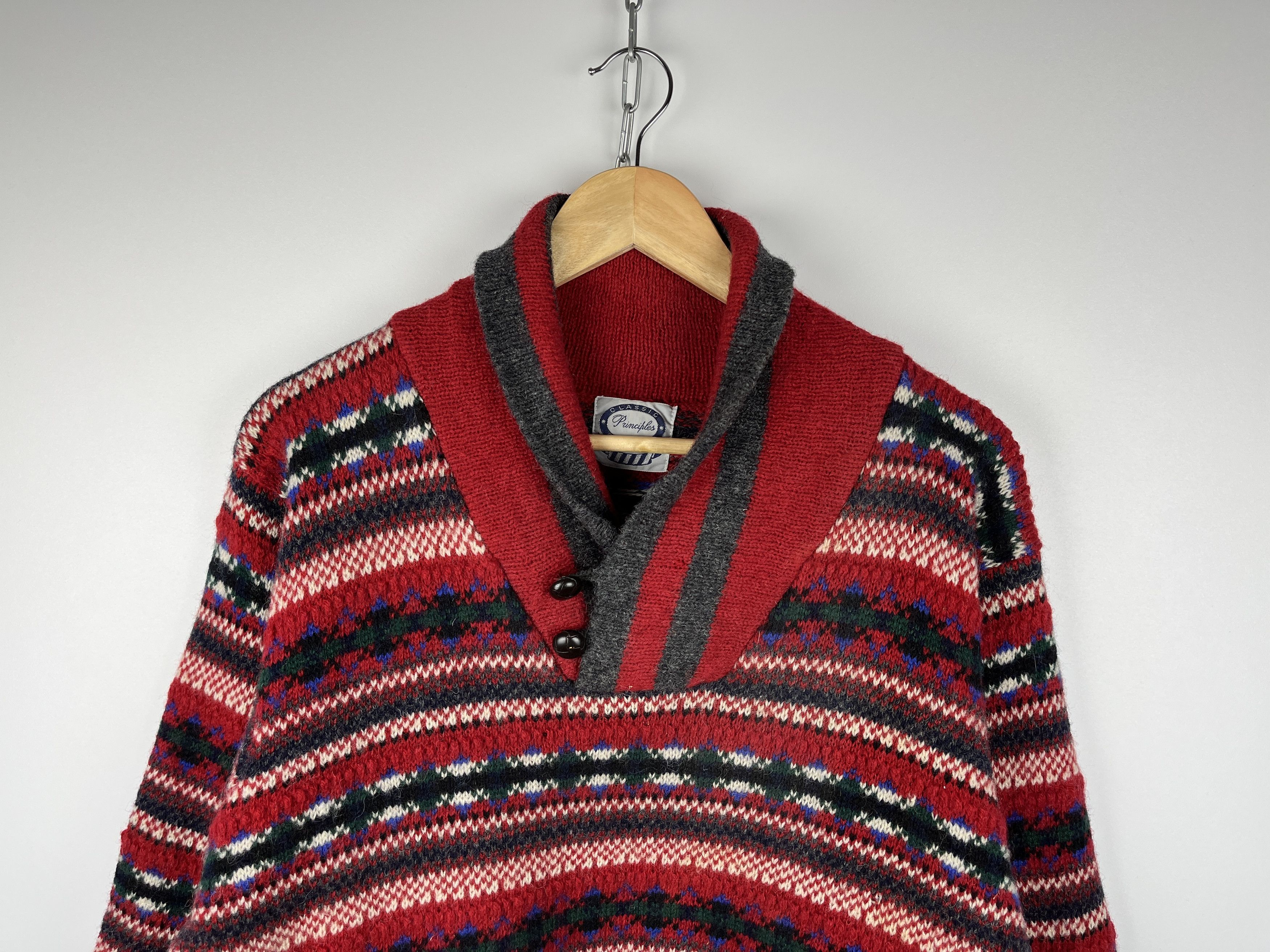 Vintage Vintage Principles Shetland Wool Isle Shawl Sweater Jumper Size US S / EU 44-46 / 1 - 3 Thumbnail