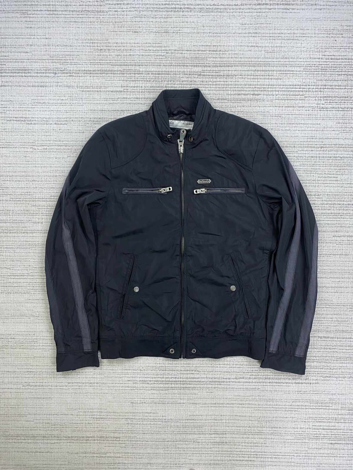 Diesel × Japanese Brand × Vintage Vintage Diesel.Co Slim Stripe Fullzip Biker Jacket Size US M / EU 48-50 / 2 - 5 Thumbnail