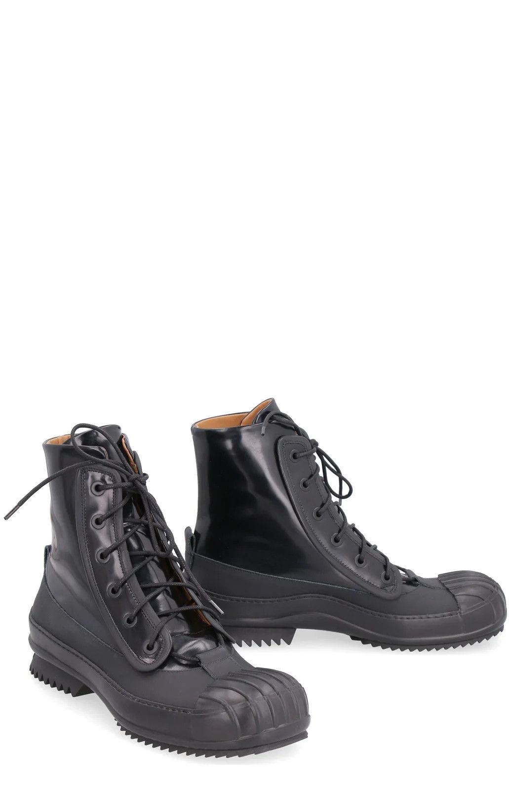 Maison Margiela o1y1124 Leather Lace-Up Boots In Black Size US 8 / EU 41 - 1 Thumbnail