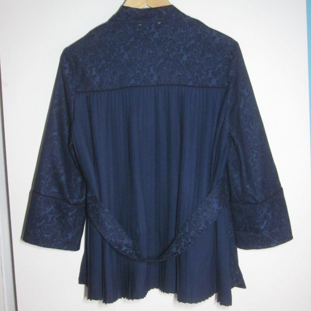 Anthropologie Anthropologie Harlyn Jacket Blue Brocade with Pleated Back S Size M / US 6-8 / IT 42-44 - 6 Thumbnail