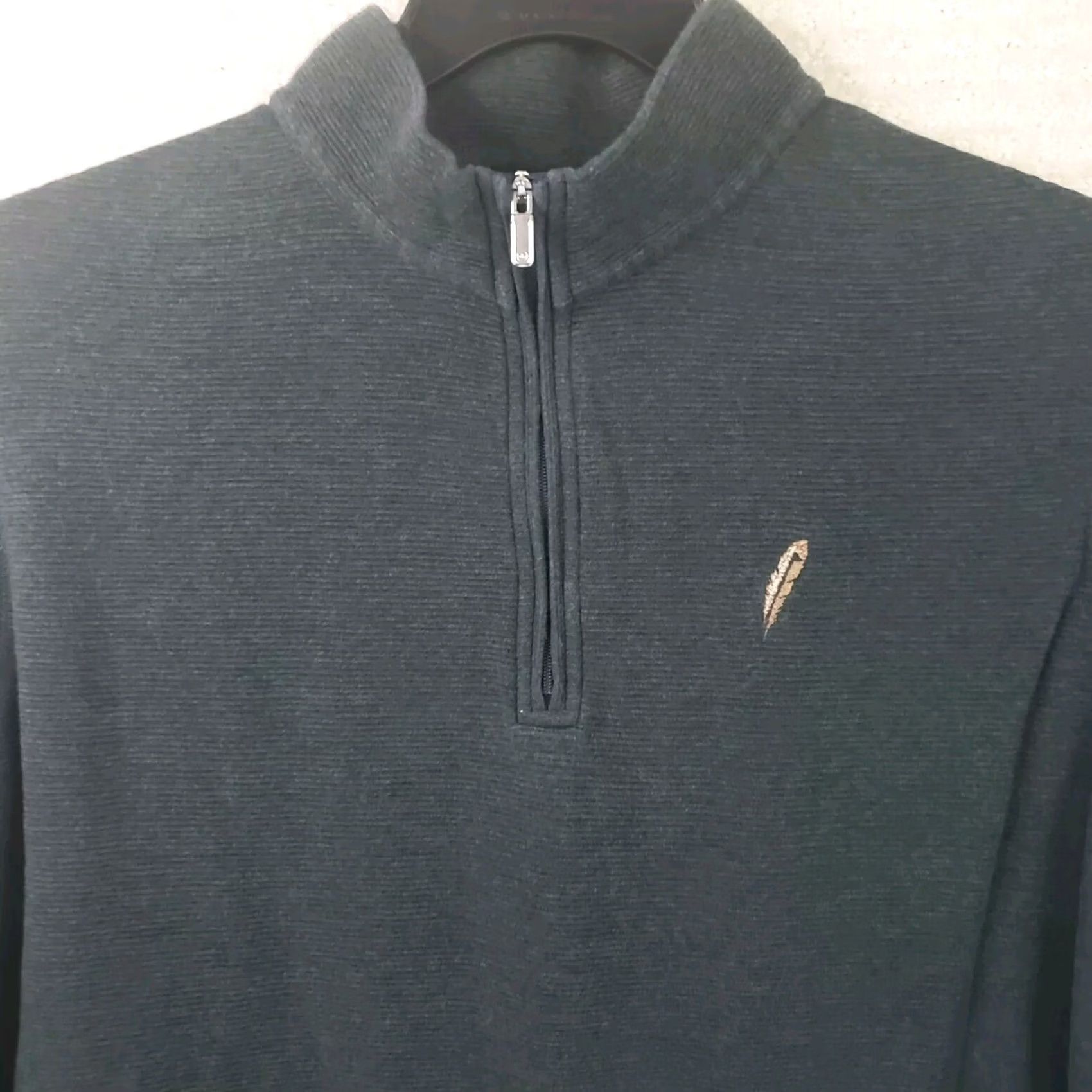 Peter Millar Peter Millar Men's Sweatshirt L Gray 1/4 Zip Mock Neck Long Sleeve Knit Polyester Spandex Crown Logo Zipper Pullover Athletic Outdoor Cavalry? Size US L / EU 52-54 / 3 - 3 Thumbnail