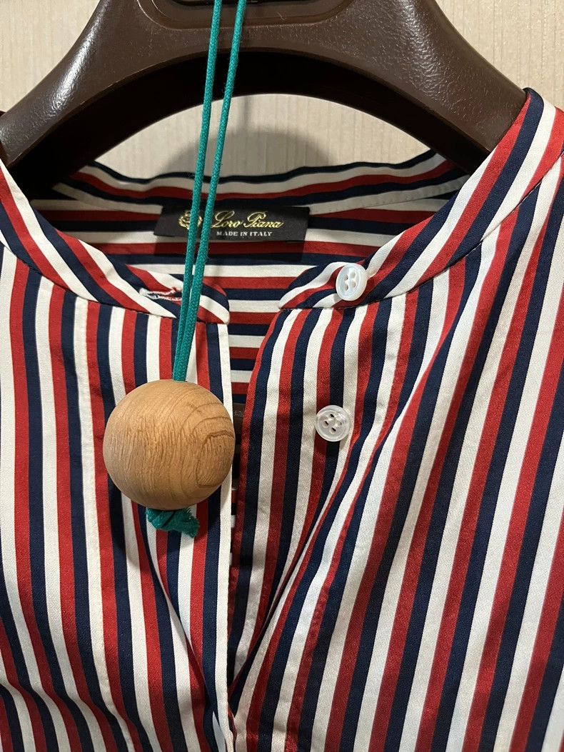 Loro Piana LORO PIANA Silk shirt with stripes Size XS / US 0-2 / IT 36-38 - 4 Thumbnail